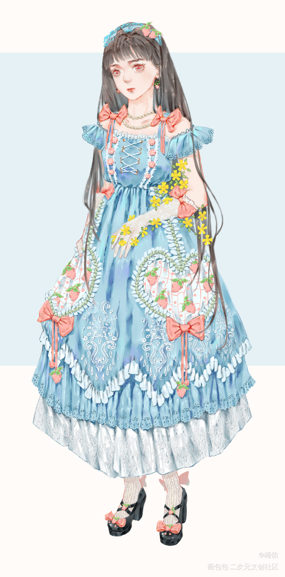 小姑娘们_板绘涂摸鱼页插画画画绘画练习板绘原创绘画作品