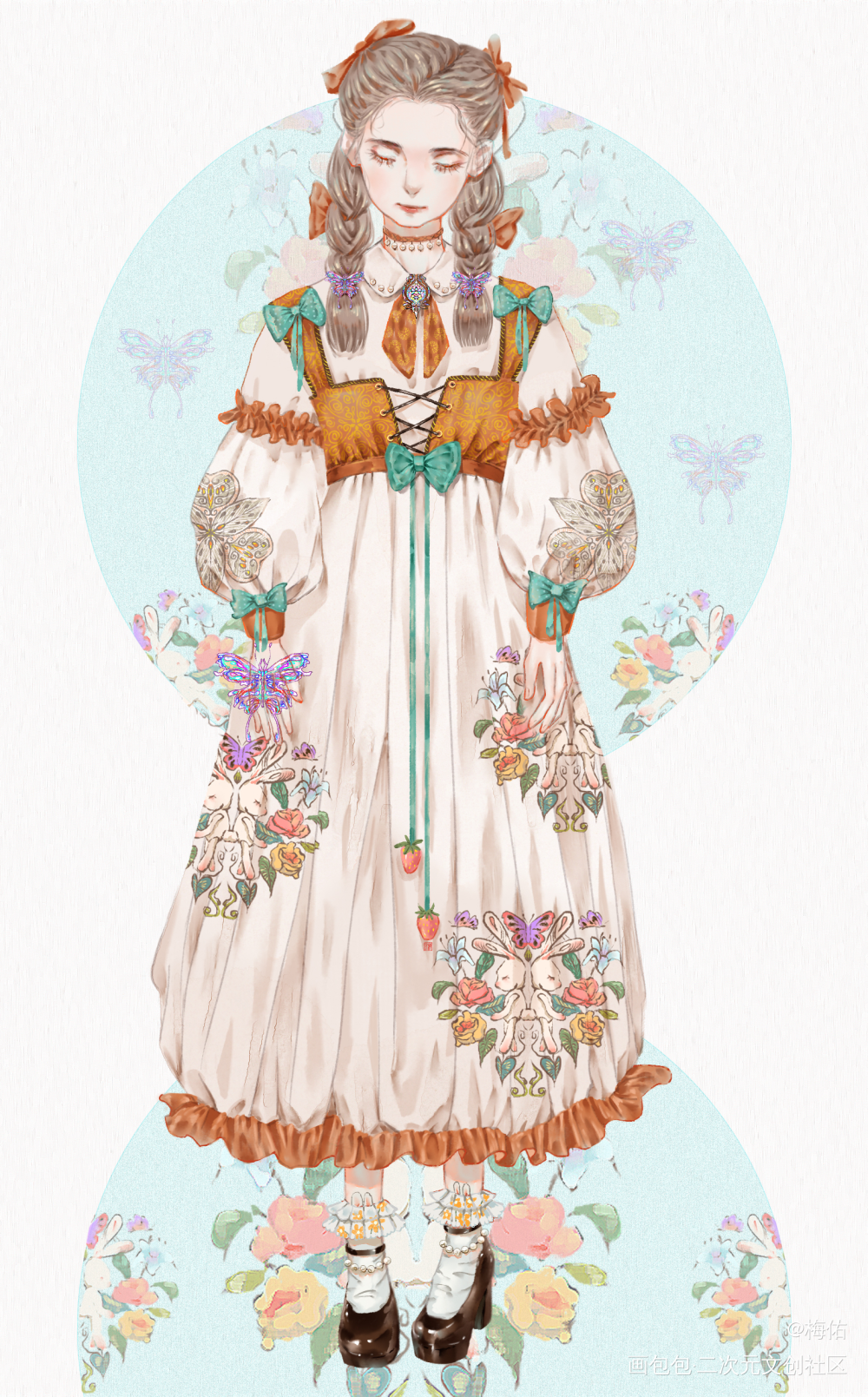 小姑娘们_板绘涂摸鱼页插画画画绘画练习板绘原创绘画作品
