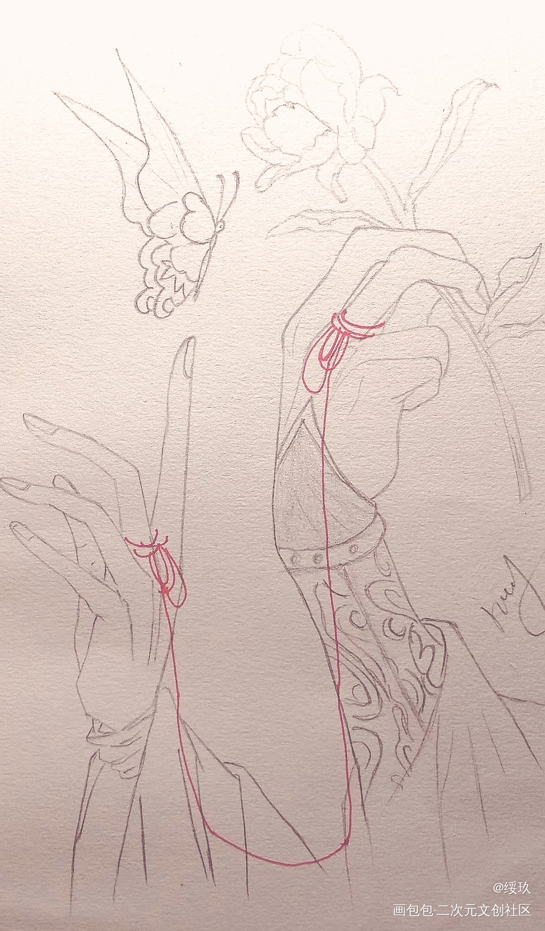 花怜_天官赐福花怜花城彩色漫画铅笔黑白简笔摸鱼页我要上首推绘画作品