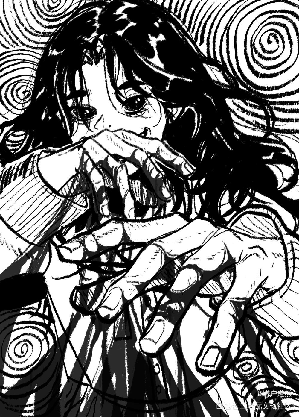 _插画摸鱼绘画原创绘画作品