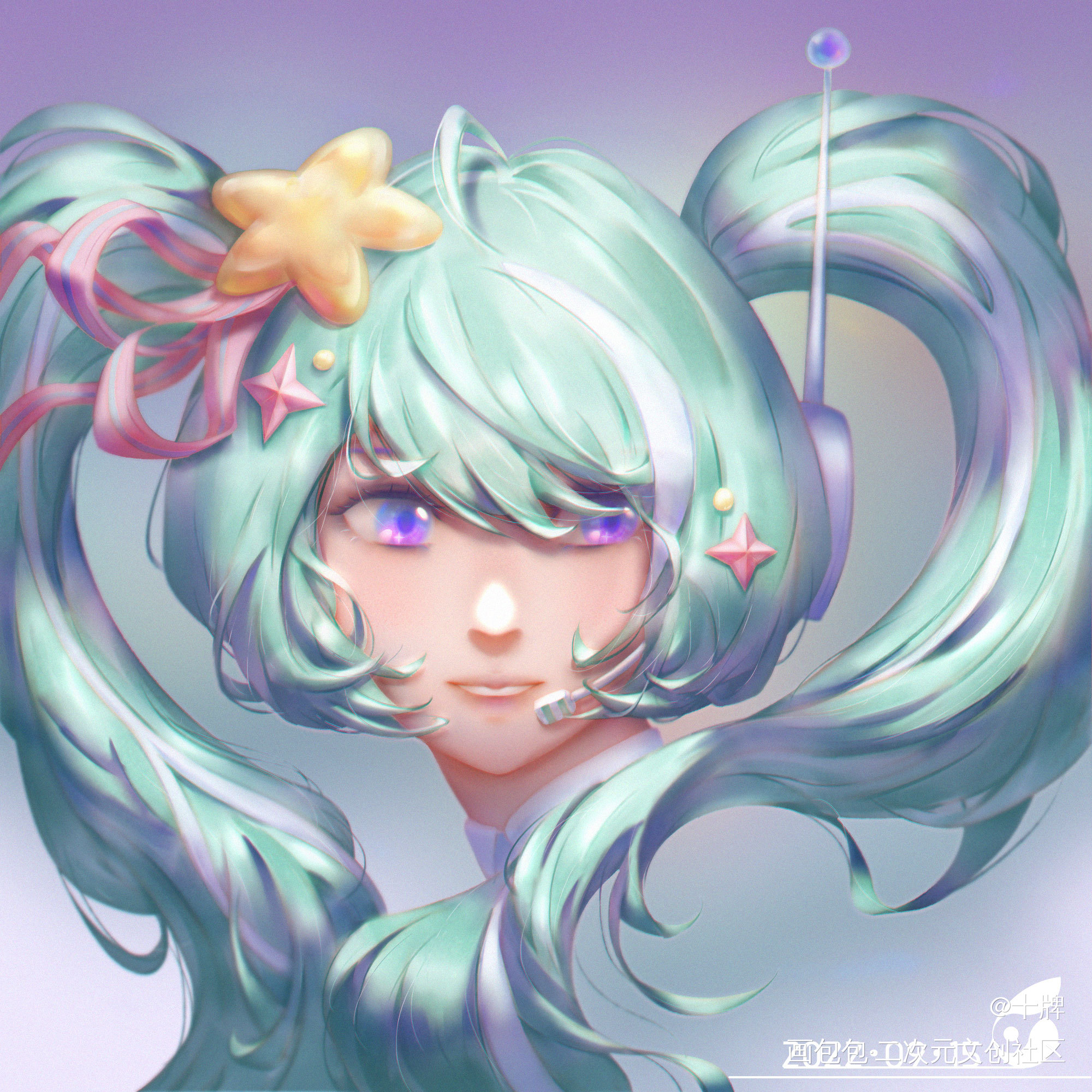 初音未来头像稿_初音未来绘画作品