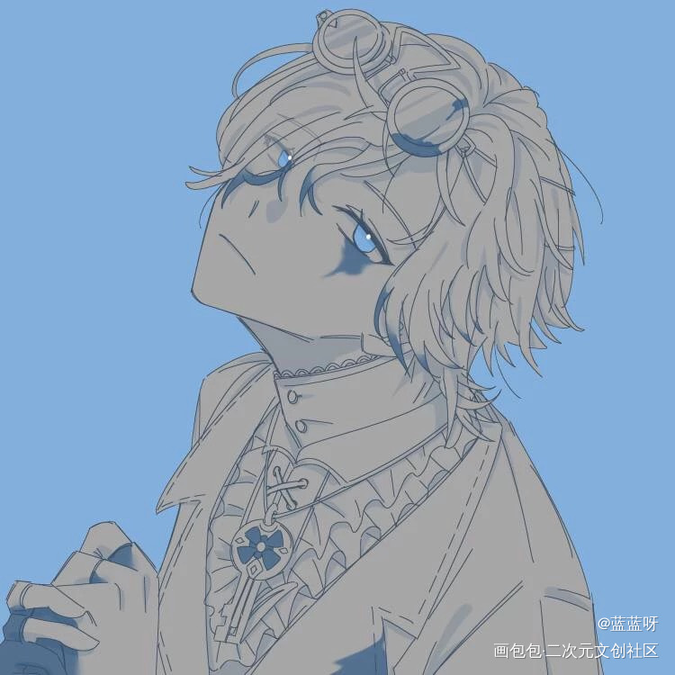 单色_第五人格守墓人大头绘画作品