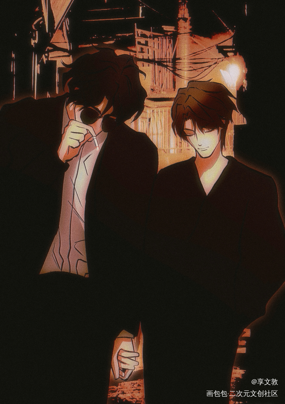 🌆_盗墓笔记黑花黑瞎子解雨臣绘画作品