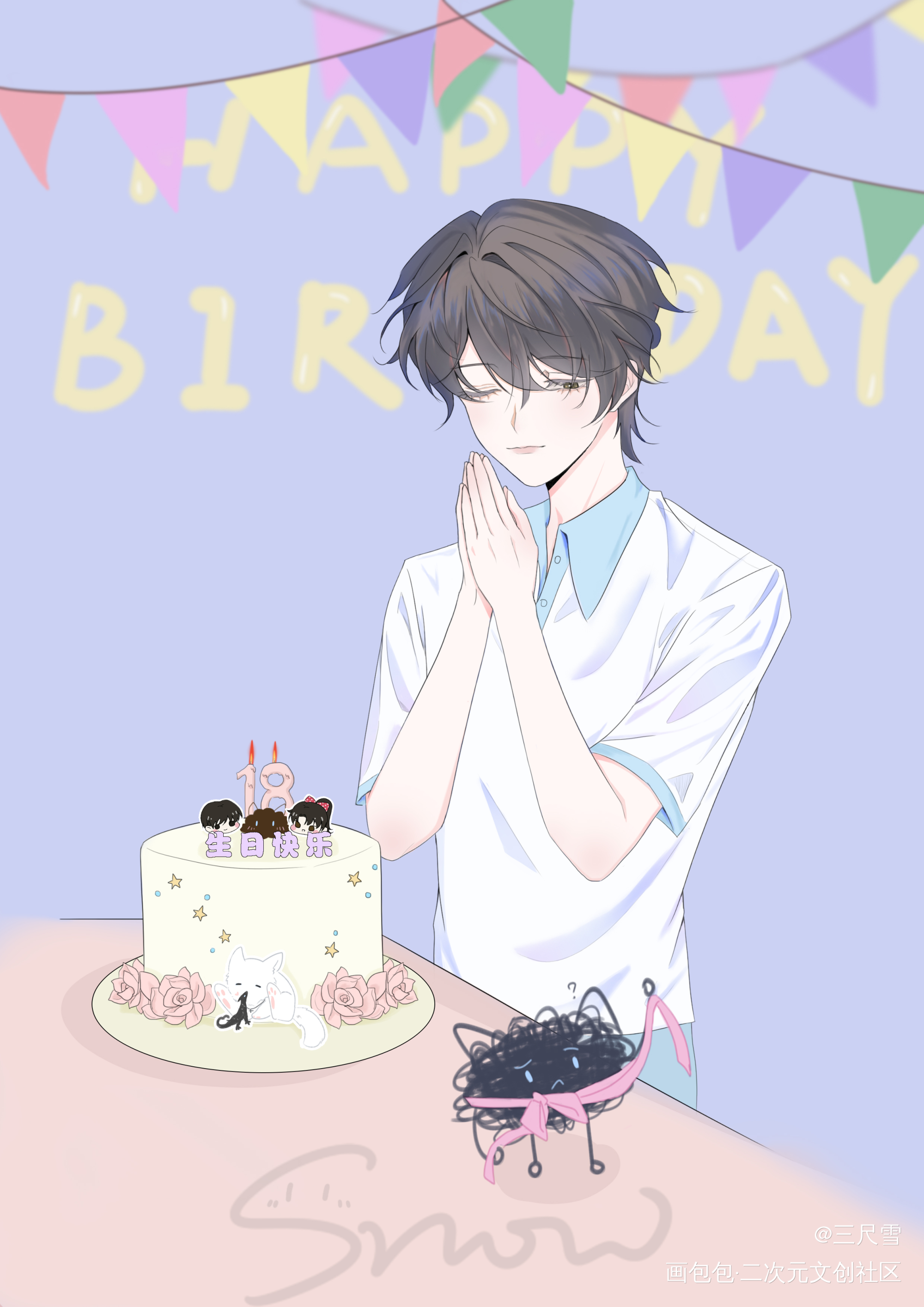 9.21白柳生日快乐_我在惊悚游戏里封神小狗线团绘画作品