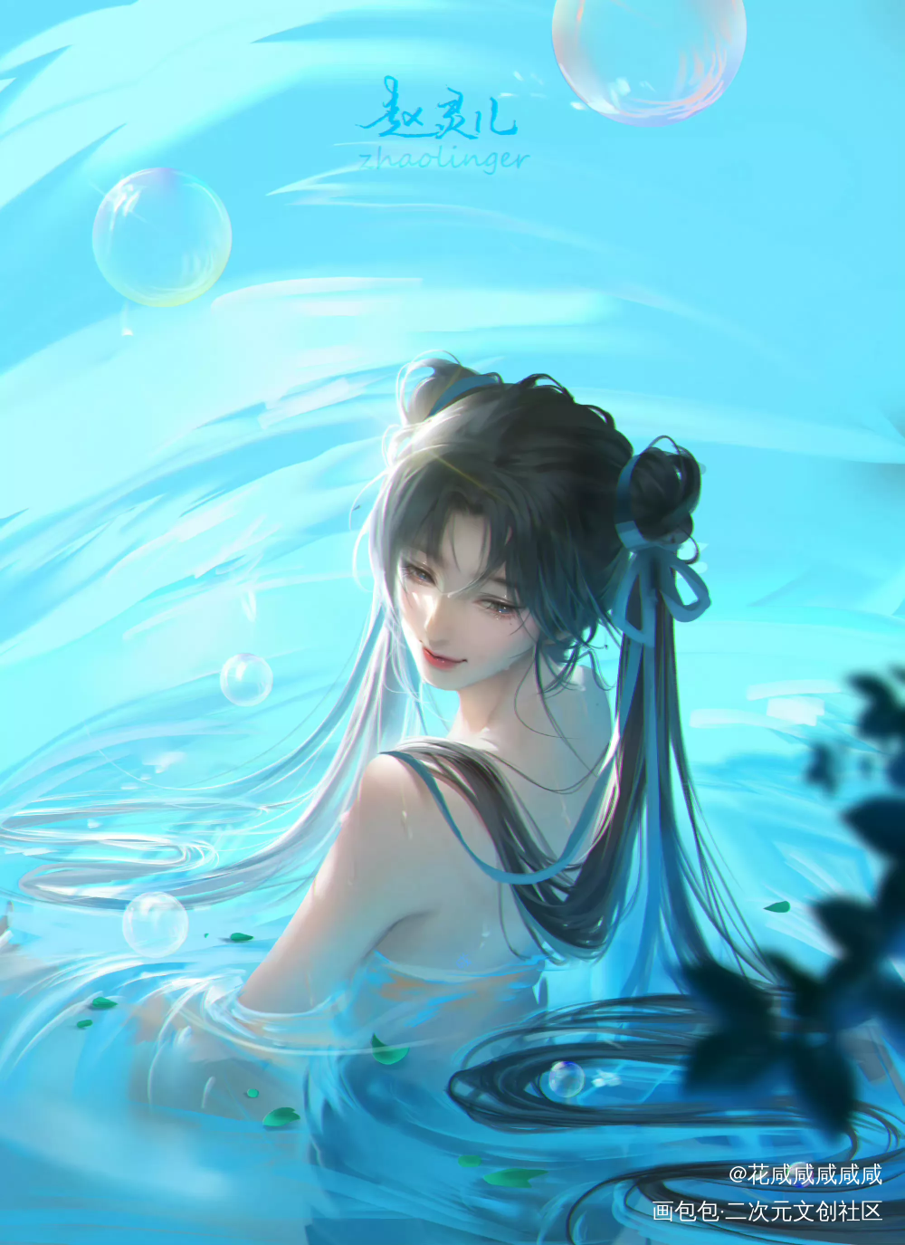 灵儿day3_仙剑奇侠传板绘涂摸鱼页赵灵儿绘画作品