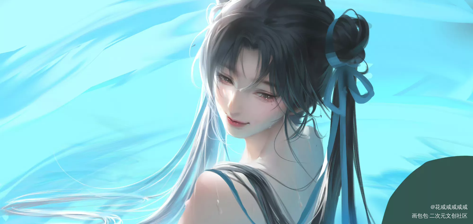 灵儿day3_仙剑奇侠传板绘涂摸鱼页赵灵儿绘画作品
