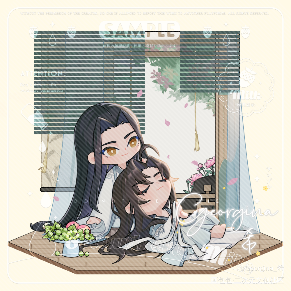 【忘羡】夏日炎炎正好眠_魔道祖师忘羡Q版忘羡一曲远，曲终人不散绘画作品