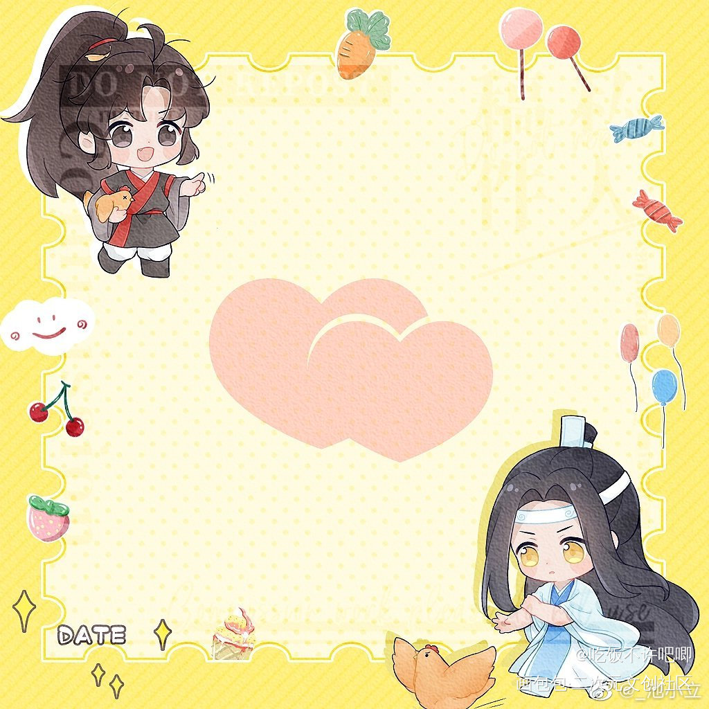 🐰抓山鸡  便利贴设计 🐰_魔道祖师忘羡蓝忘机魏无羡蓝忘机0123生日快乐魏无羡1031生日快乐绘画作品