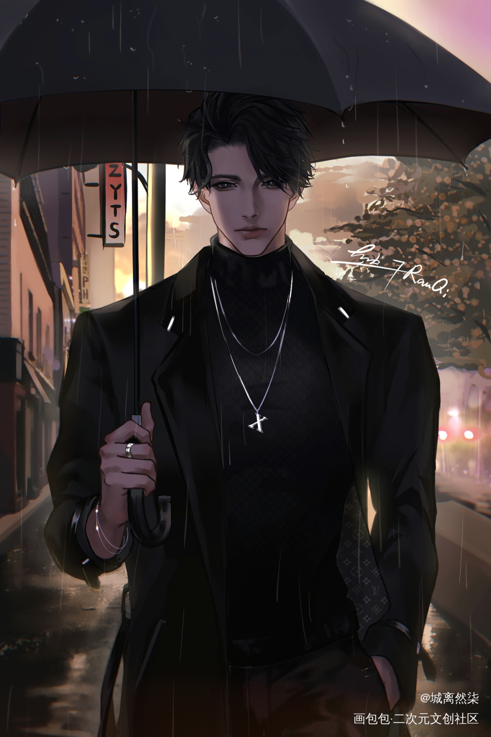 晏大明星出街_职业替身188男团晏周晏明修板绘涂绘画作品