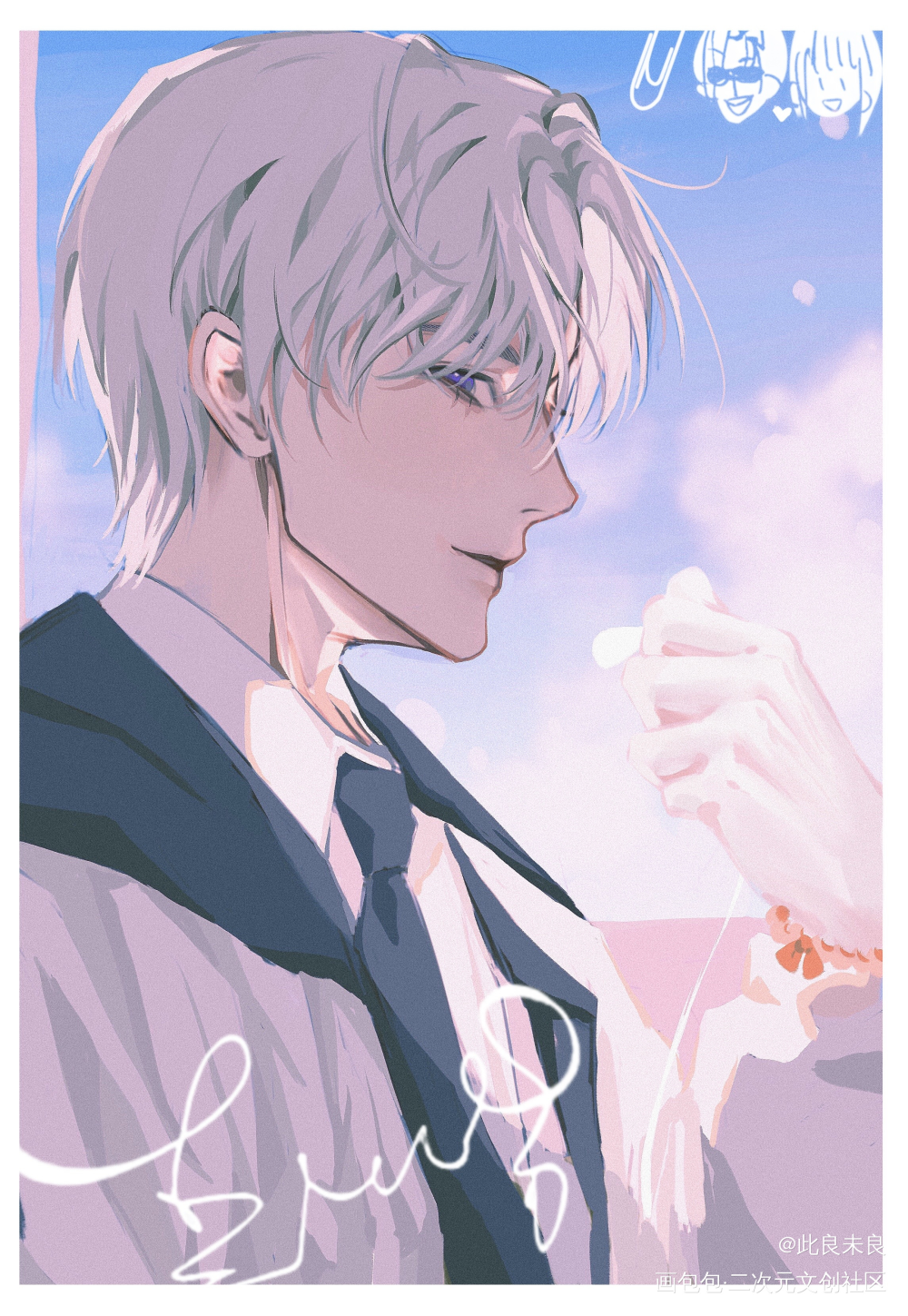 校园爱情故事💜_光与夜之恋查理苏绘画作品