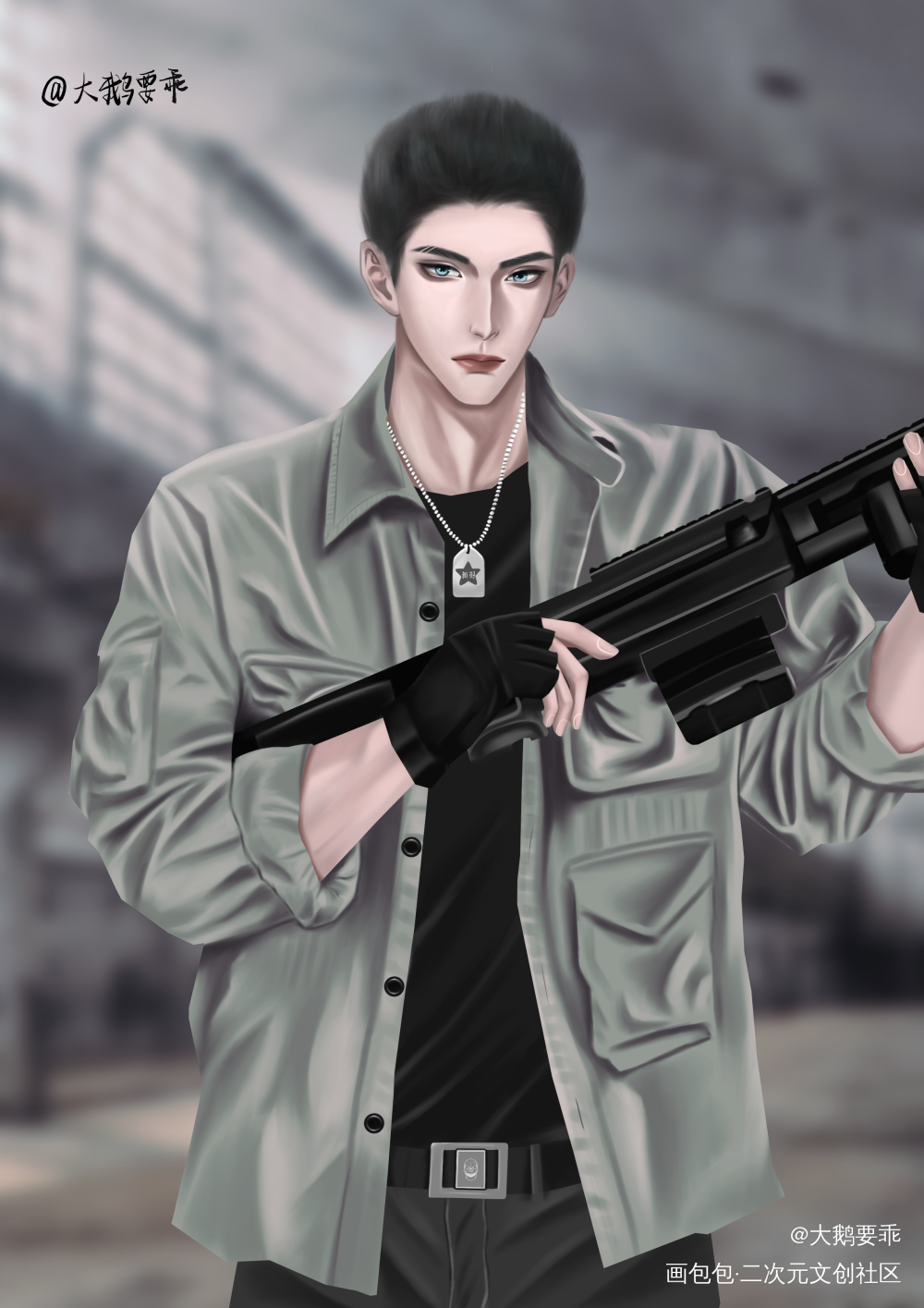 俞白_小白杨188男团白新羽俞风城水千丞绘画作品