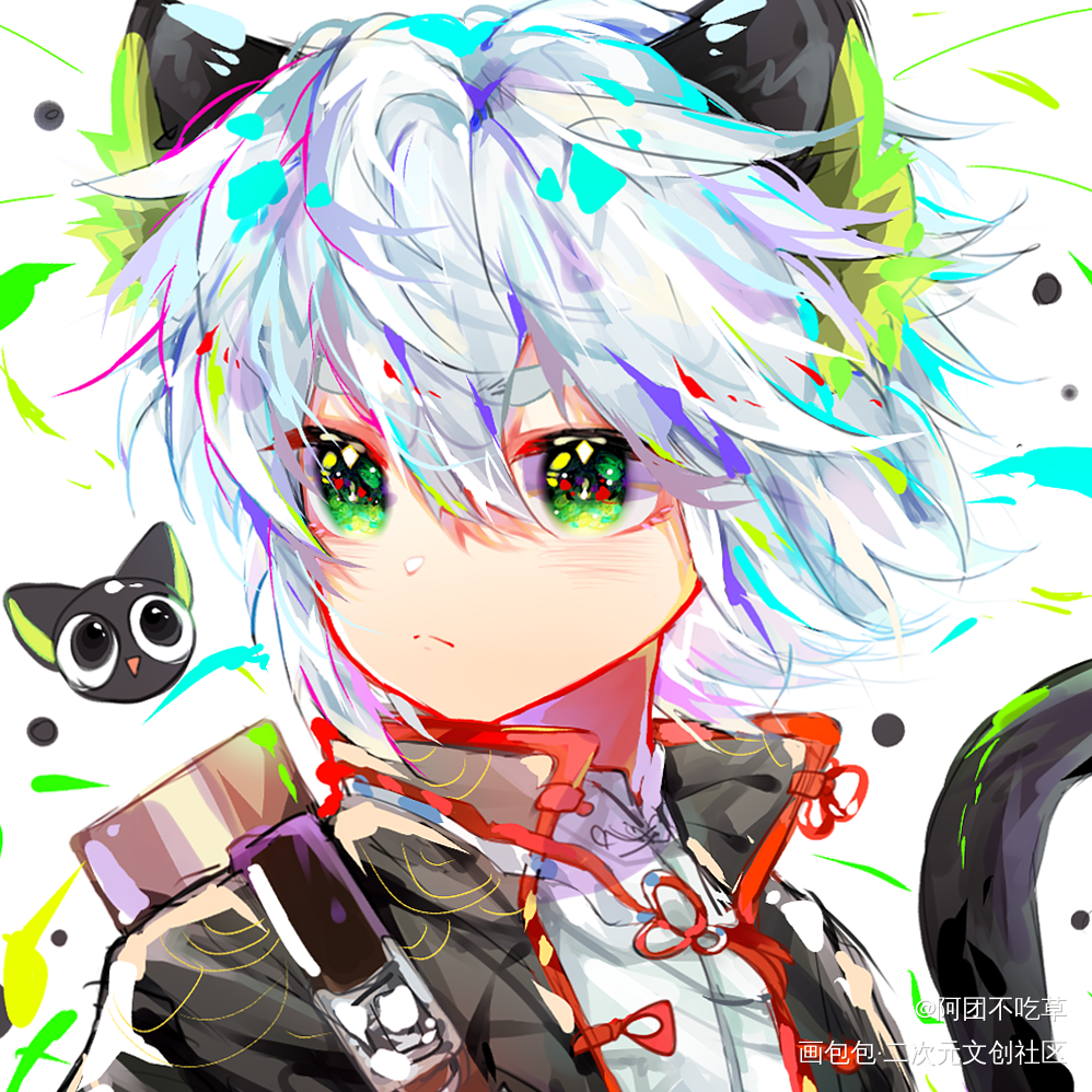 小黑_罗小黑战记罗小黑板绘涂平涂绘画作品