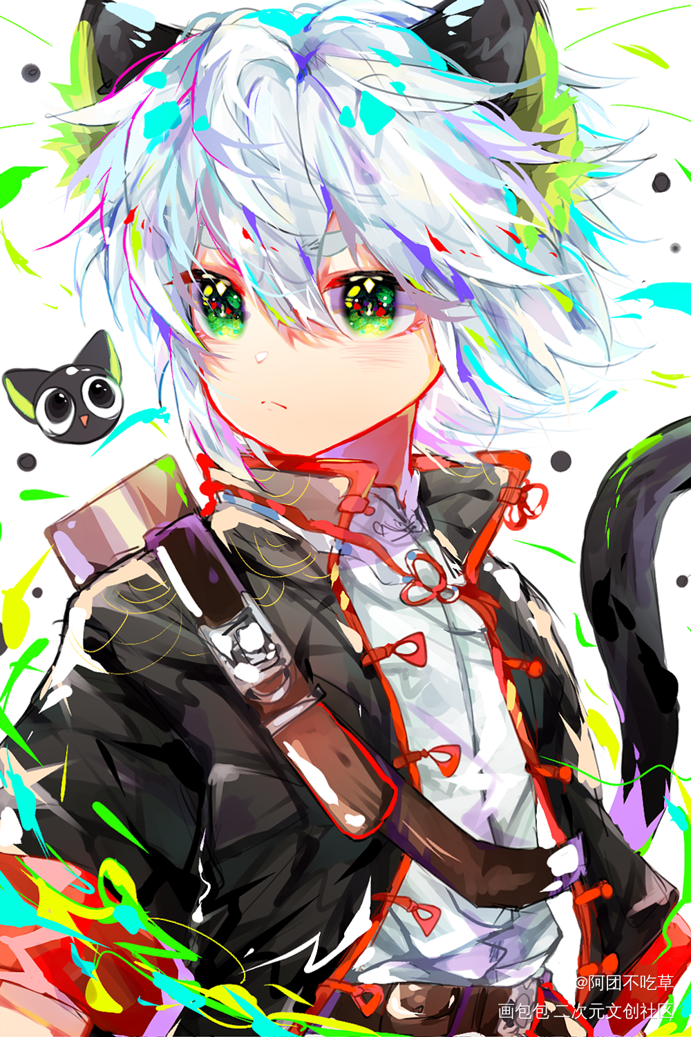小黑_罗小黑战记罗小黑板绘涂平涂绘画作品