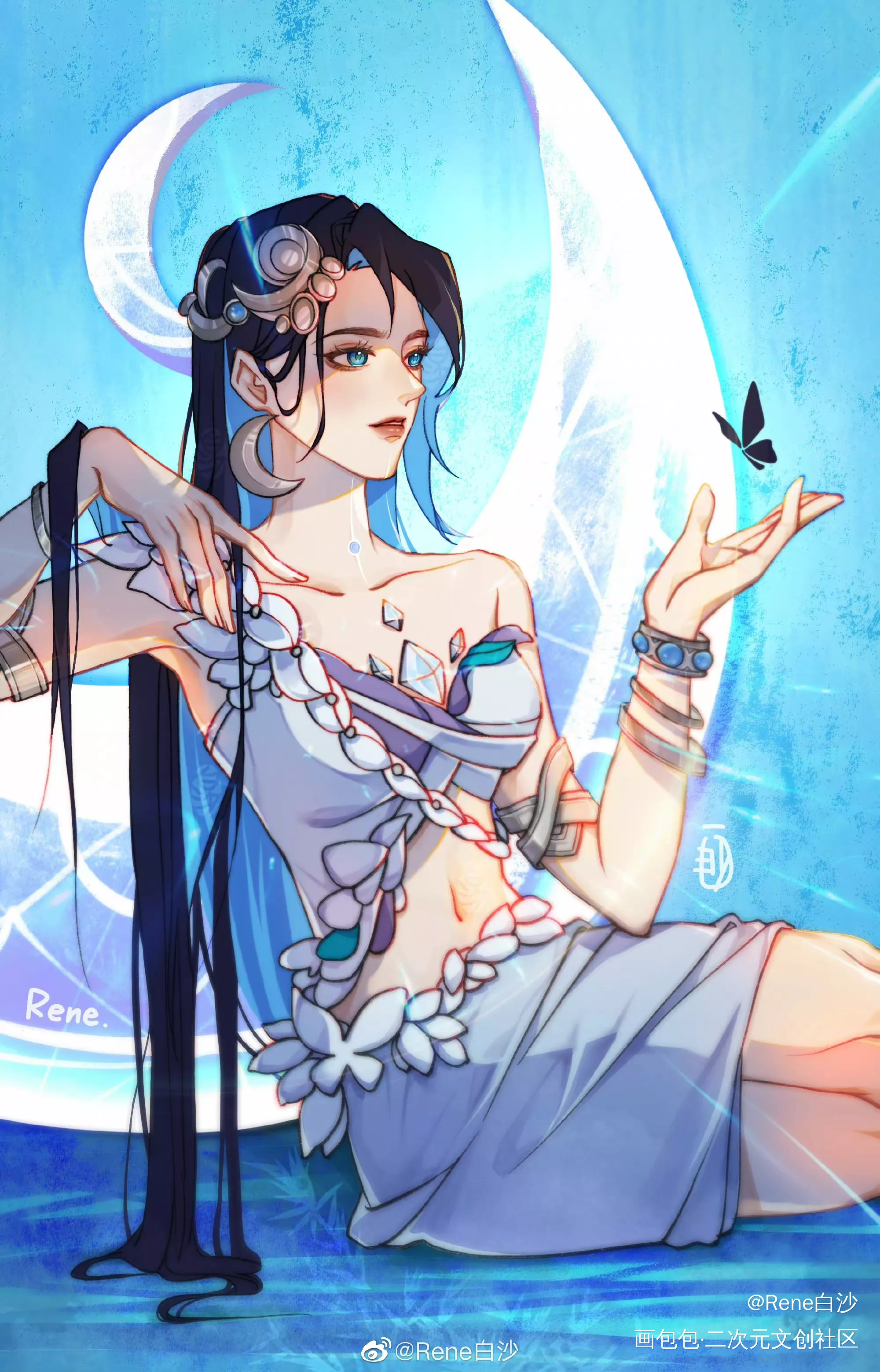 极限完工！画了一个礼拜（？）_王者荣耀头像插画海月壁纸绘画作品