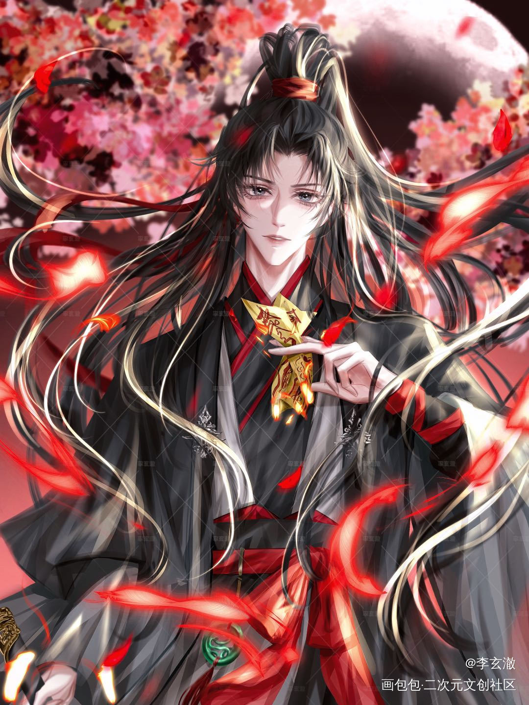 丰神俊朗魏无羡_魔道祖师忘羡魏无羡绘画作品