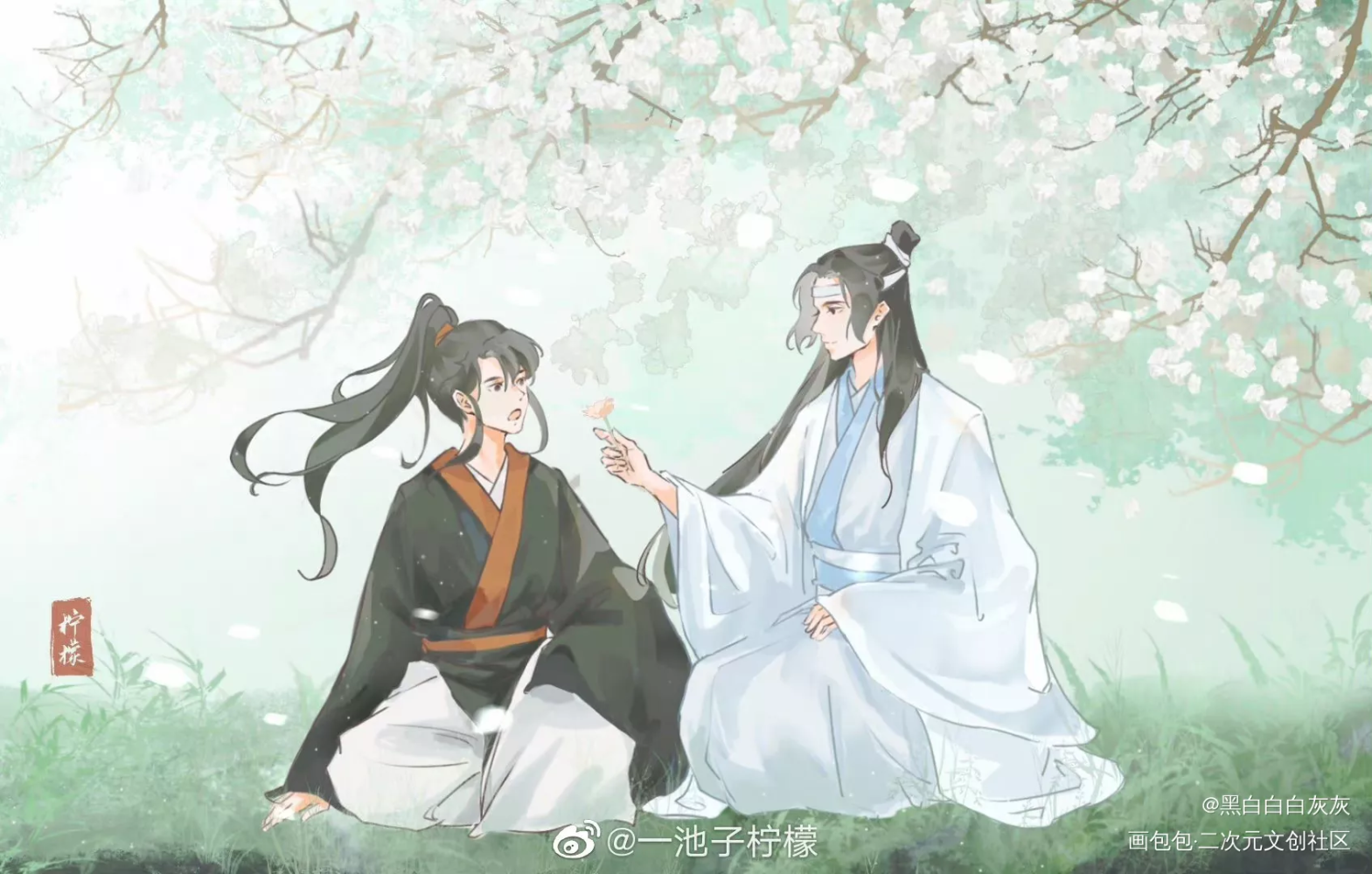 忘羡予君_魔道祖师忘羡蓝忘机魏无羡魏无羡蓝忘机我要上首推绘画作品