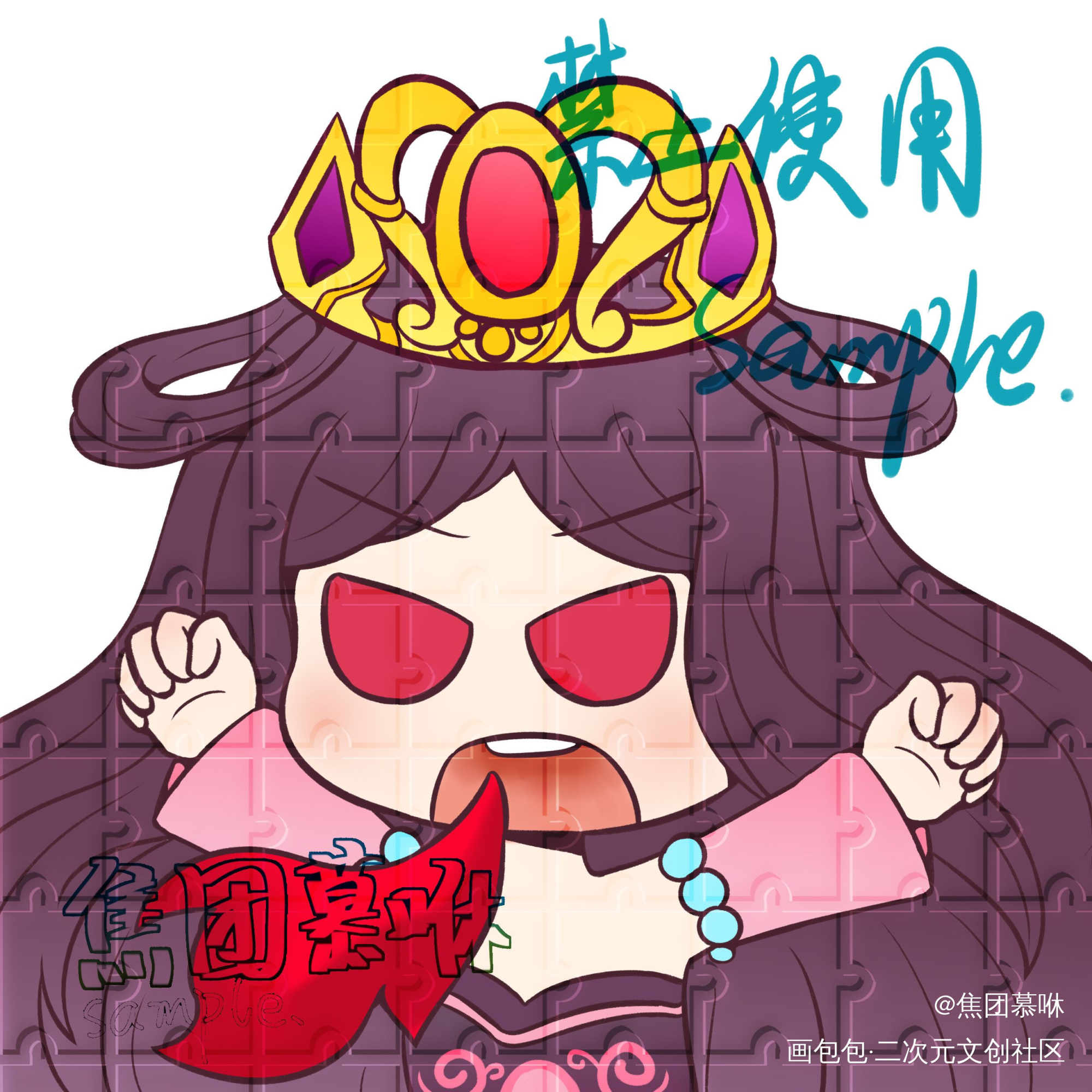 表情包稿_Q版指绘摸鱼约稿绘画绘画作品
