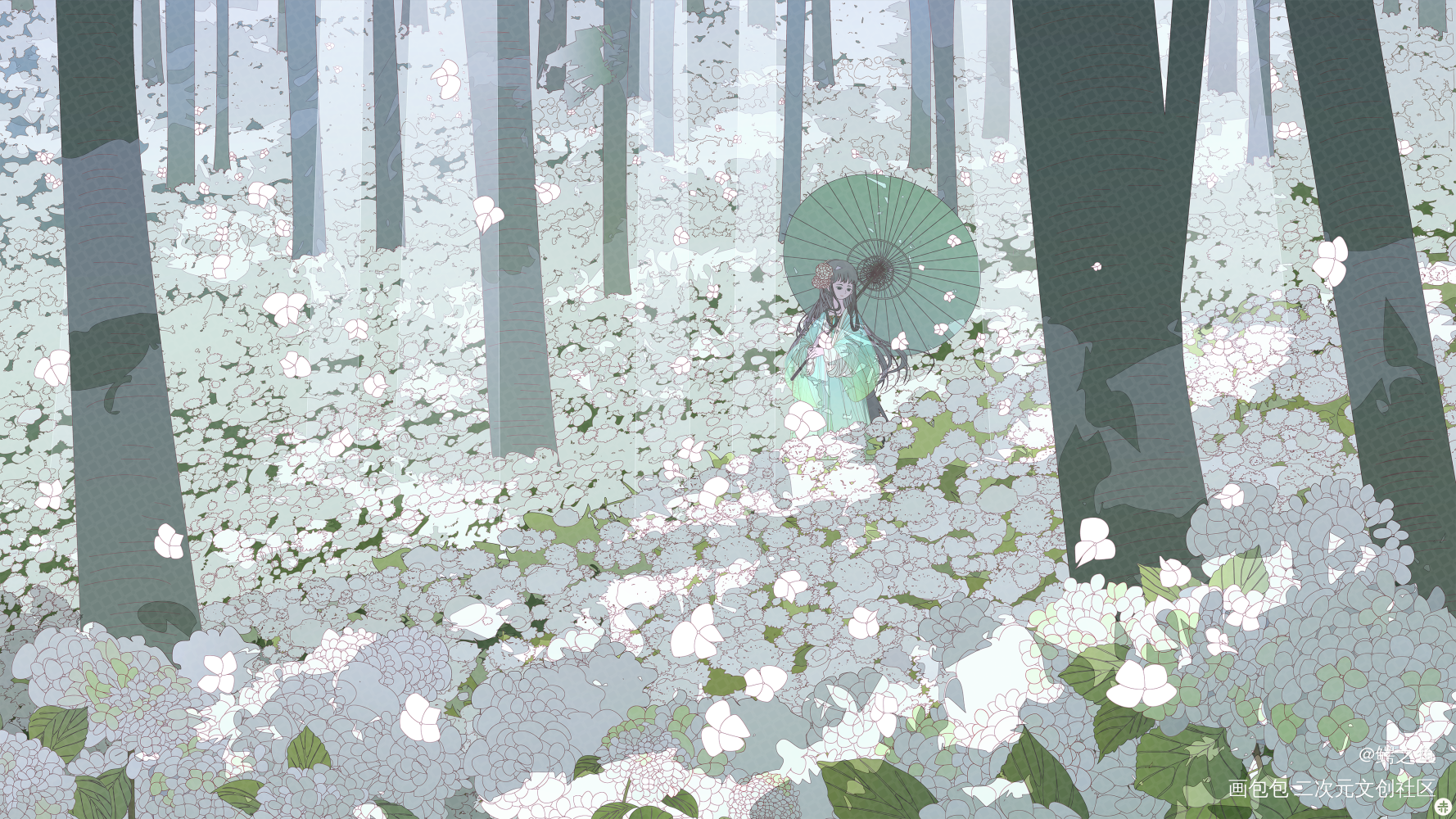 绣球花_绘画练习绘画绘画作品