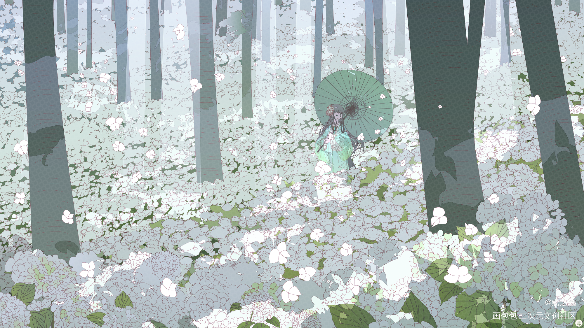 绣球花_绘画练习绘画绘画作品