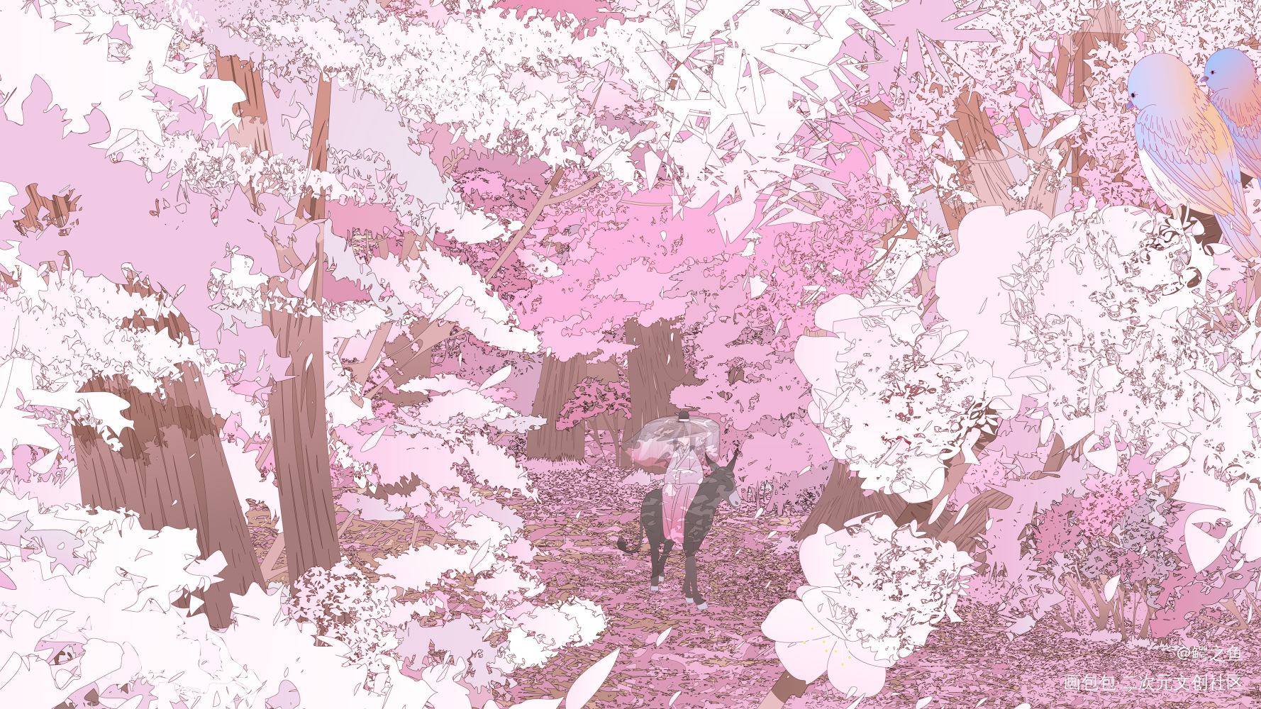 花树林_绘画练习绘画绘画作品