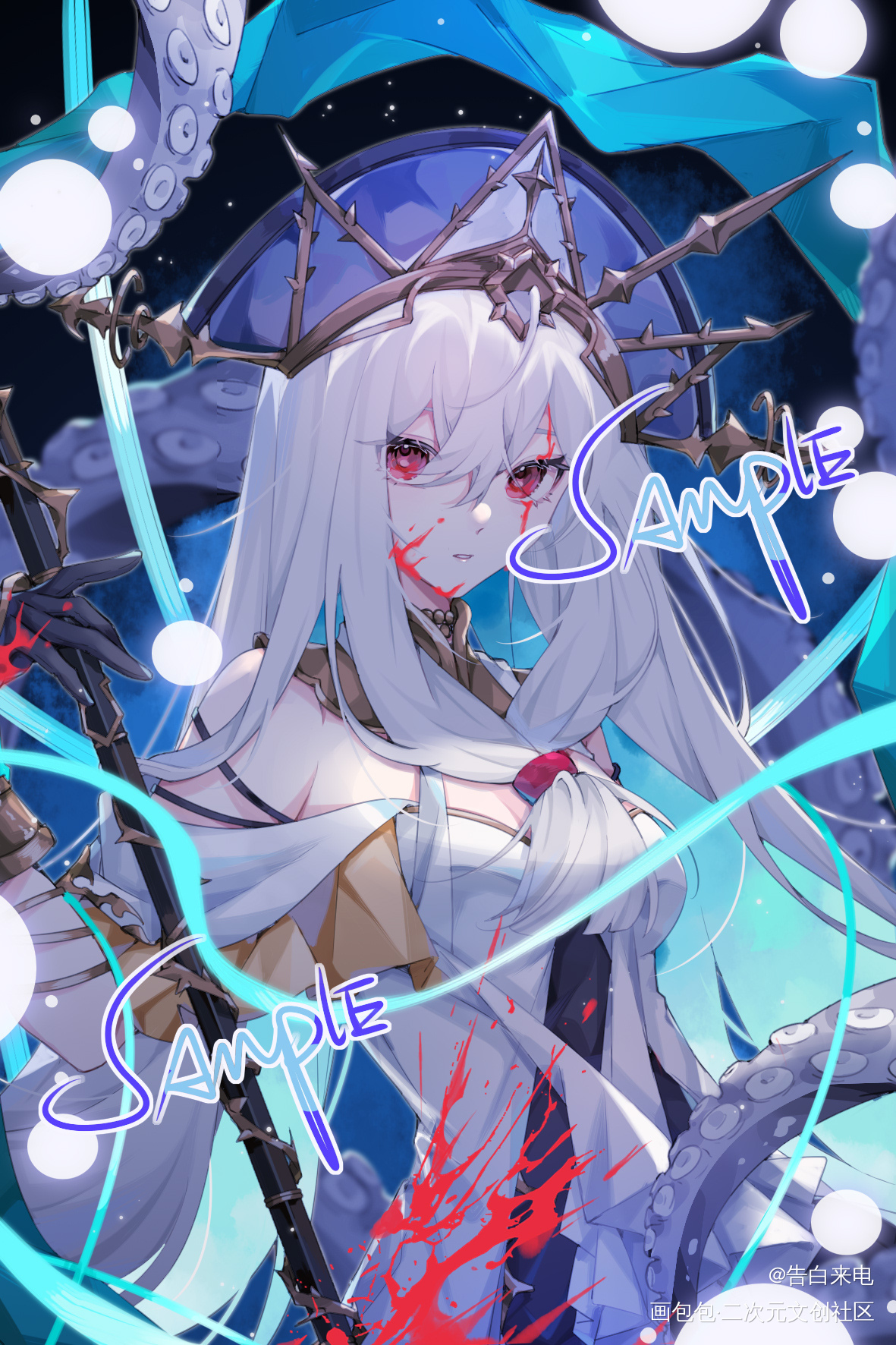 升华_明日方舟斯卡蒂浊心斯卡蒂绘画作品
