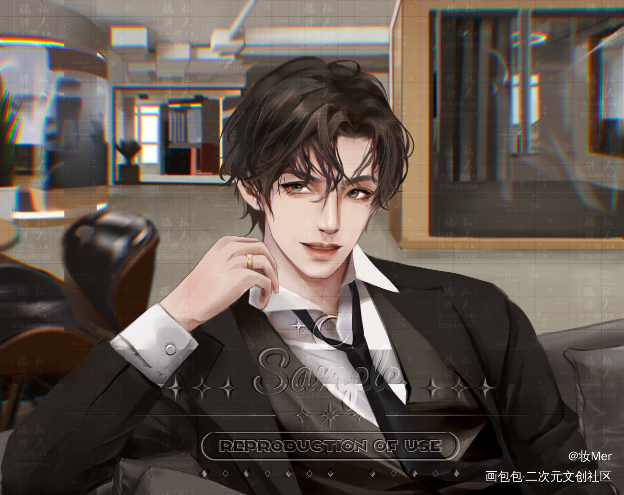 辛黎·办公室_谁把谁当真妹叔赵锦辛黎朔绘画作品