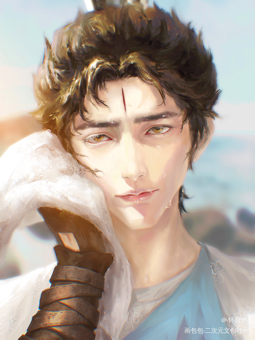 早上好_新神榜杨戬杨戬厚涂同人摸鱼绘画绘画作品