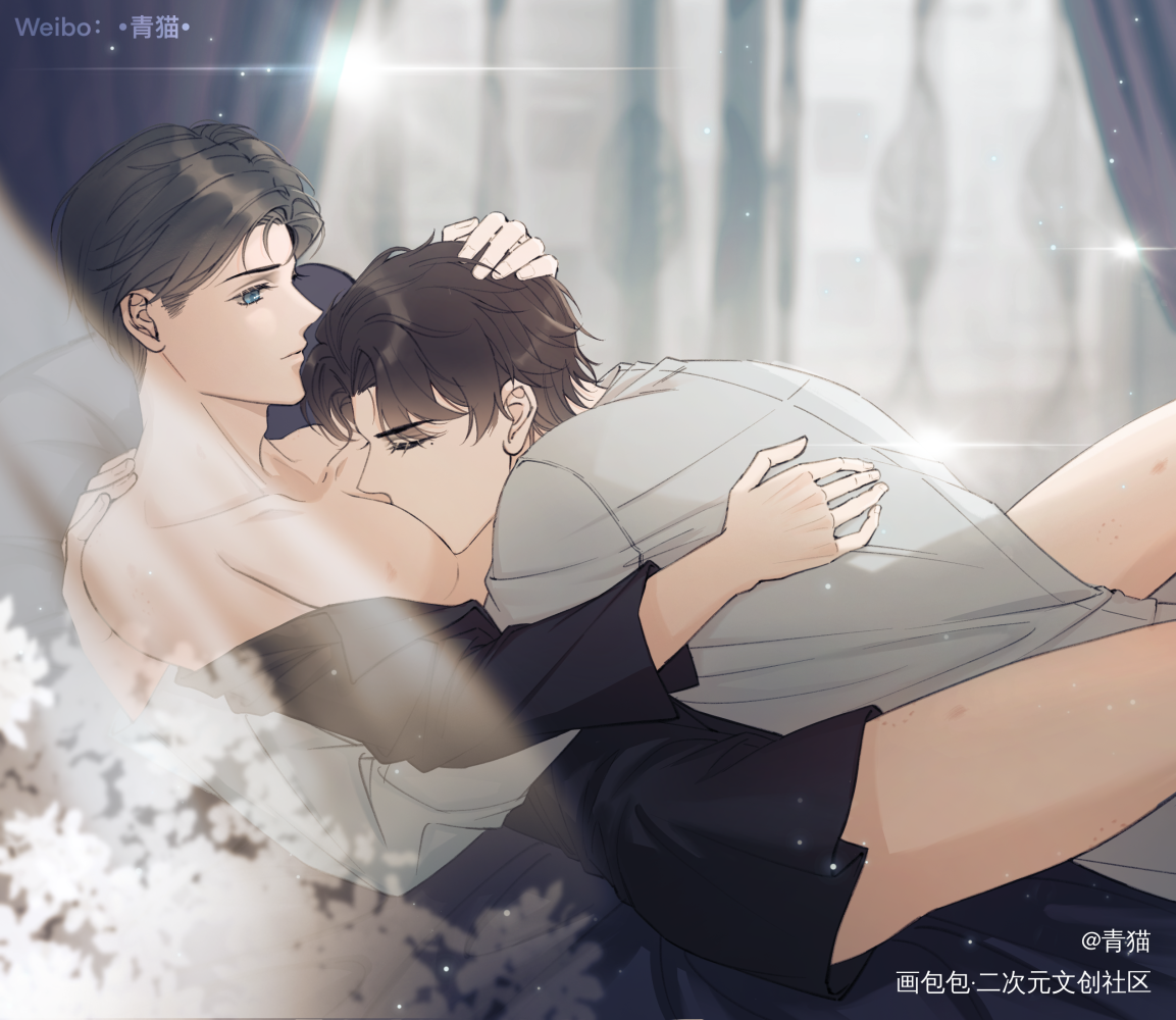 【妹叔】拥抱我黎明时的月亮_谁把谁当真188男团妹叔黎朔赵锦辛绘画作品