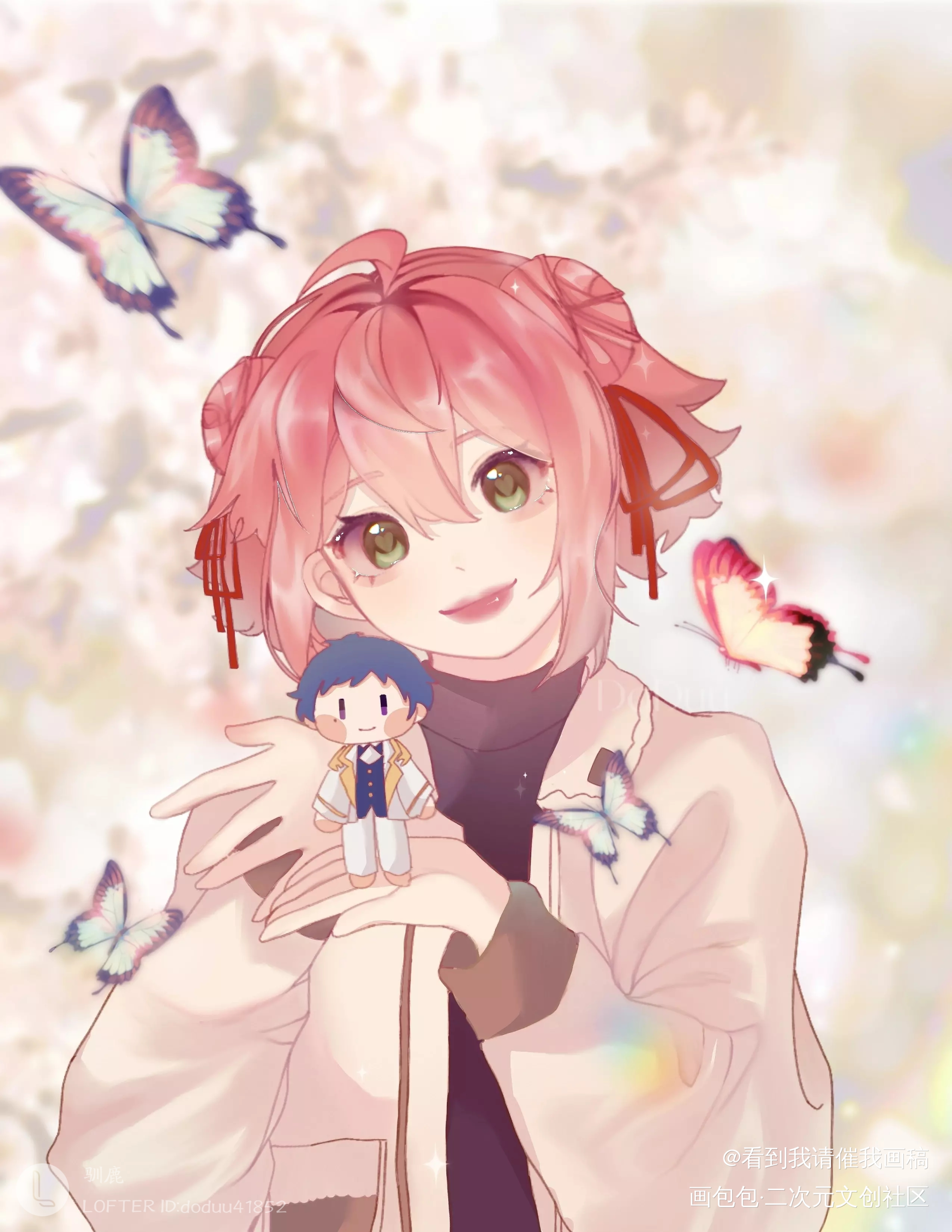 💙_偶像梦幻祭姬宫桃李伏见弓弦绘画作品