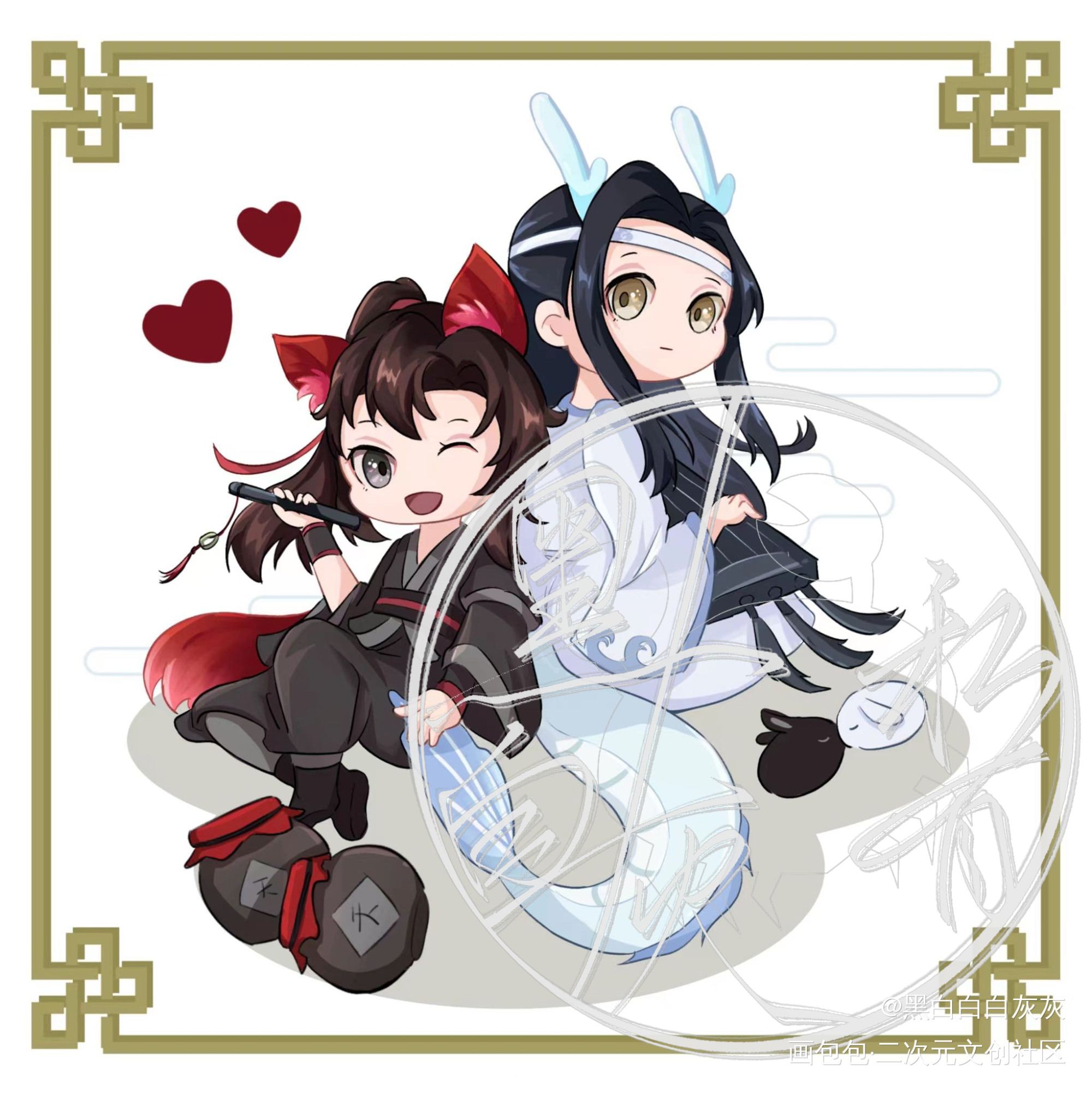龙叽狐羡_魔道祖师忘羡蓝忘机魏无羡魏无羡蓝忘机我要上首推绘画作品