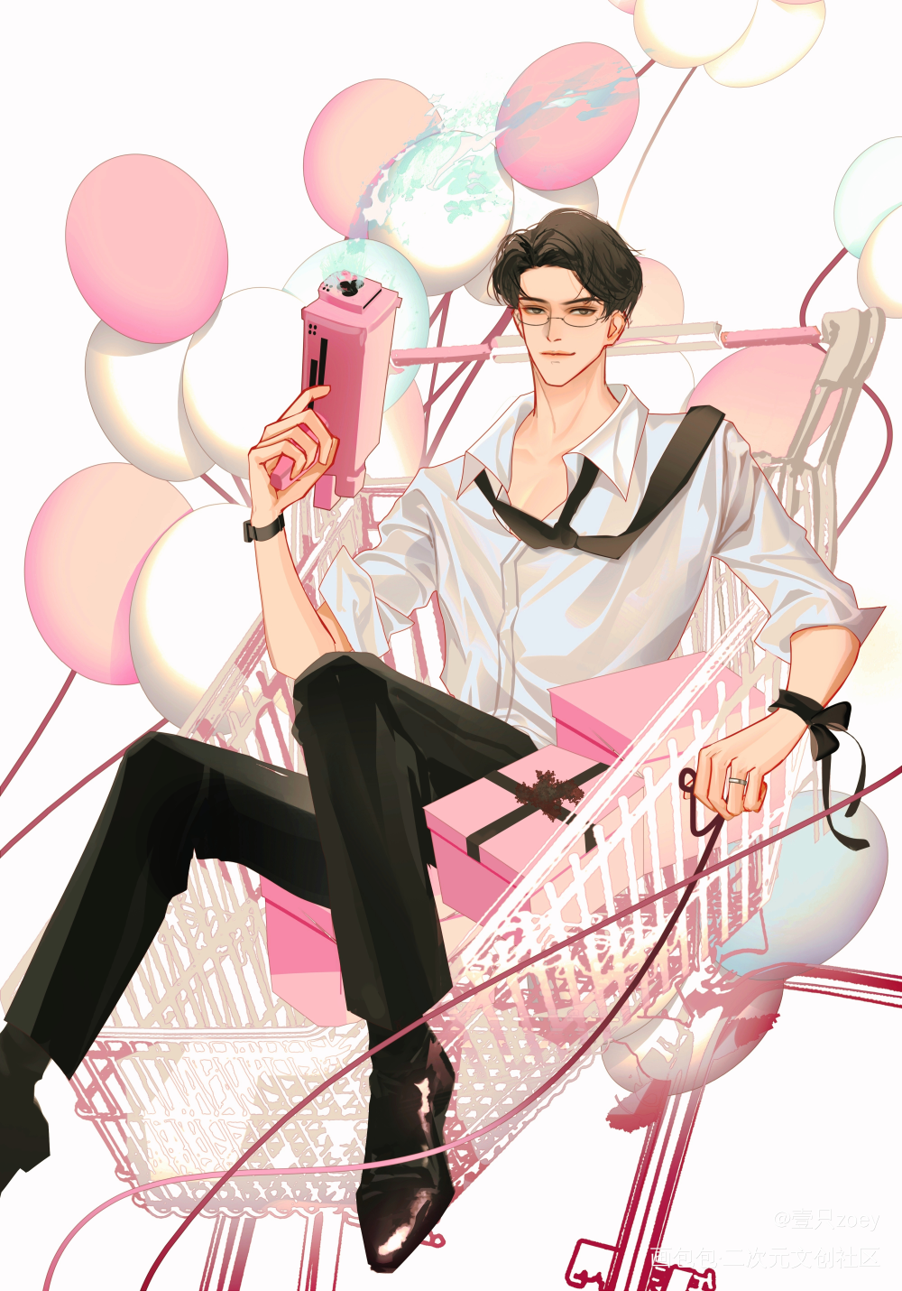 游乐园_针锋对决188男团顾青裴绘画作品