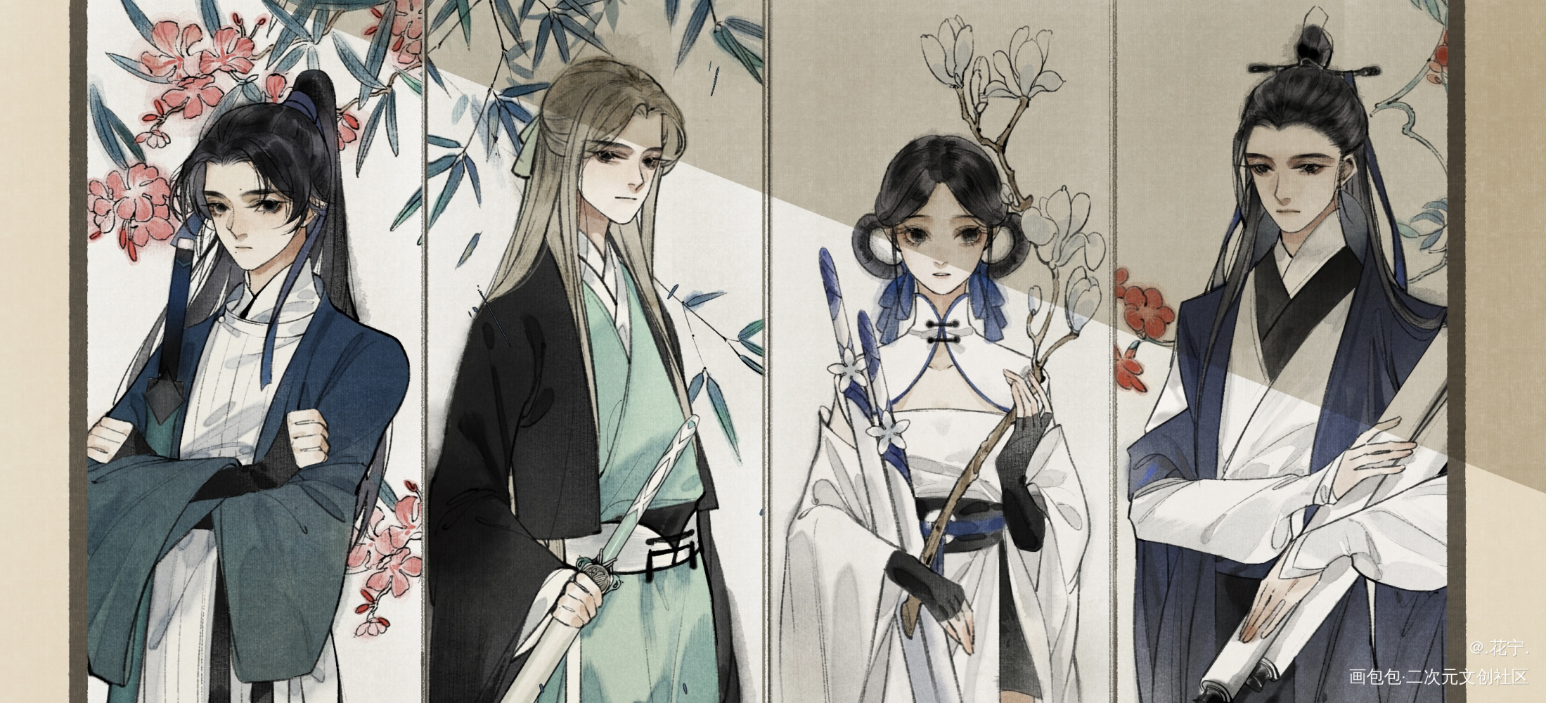 _古风摸鱼原创oc绘画作品