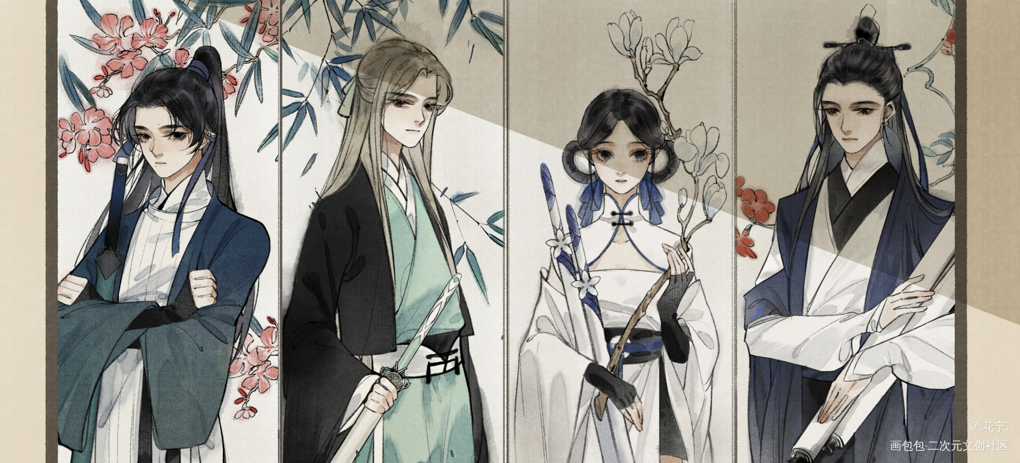 _古风摸鱼原创oc绘画作品