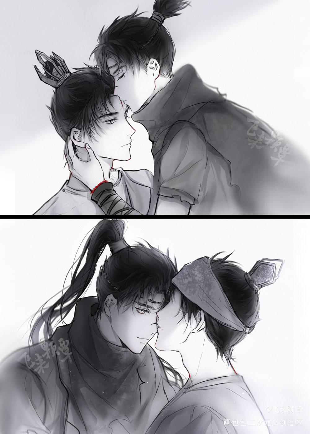 吻疤_新神榜杨戬杨戬插画同人沉戬沉香绘画作品
