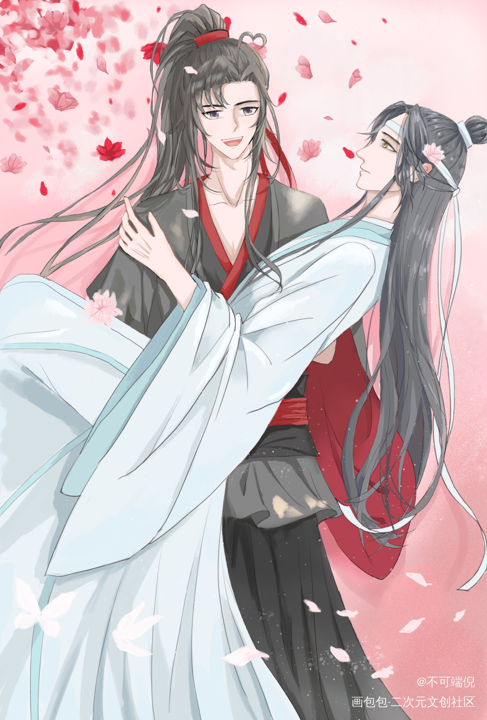 恭喜羡羡抱得美人归😎_魔道祖师忘羡绘画作品