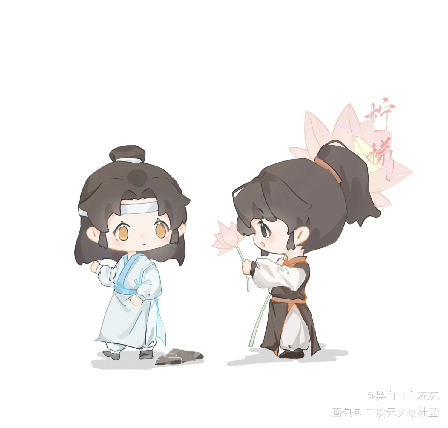 送你小花花_魔道祖师忘羡蓝忘机魏无羡魏无羡蓝忘机我要上首推绘画作品