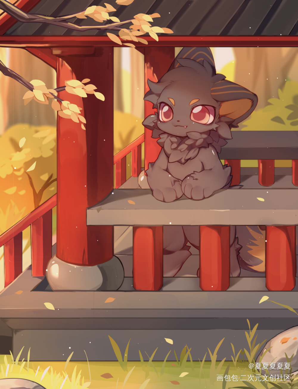 秋_兽设Q版模板oc绘画作品