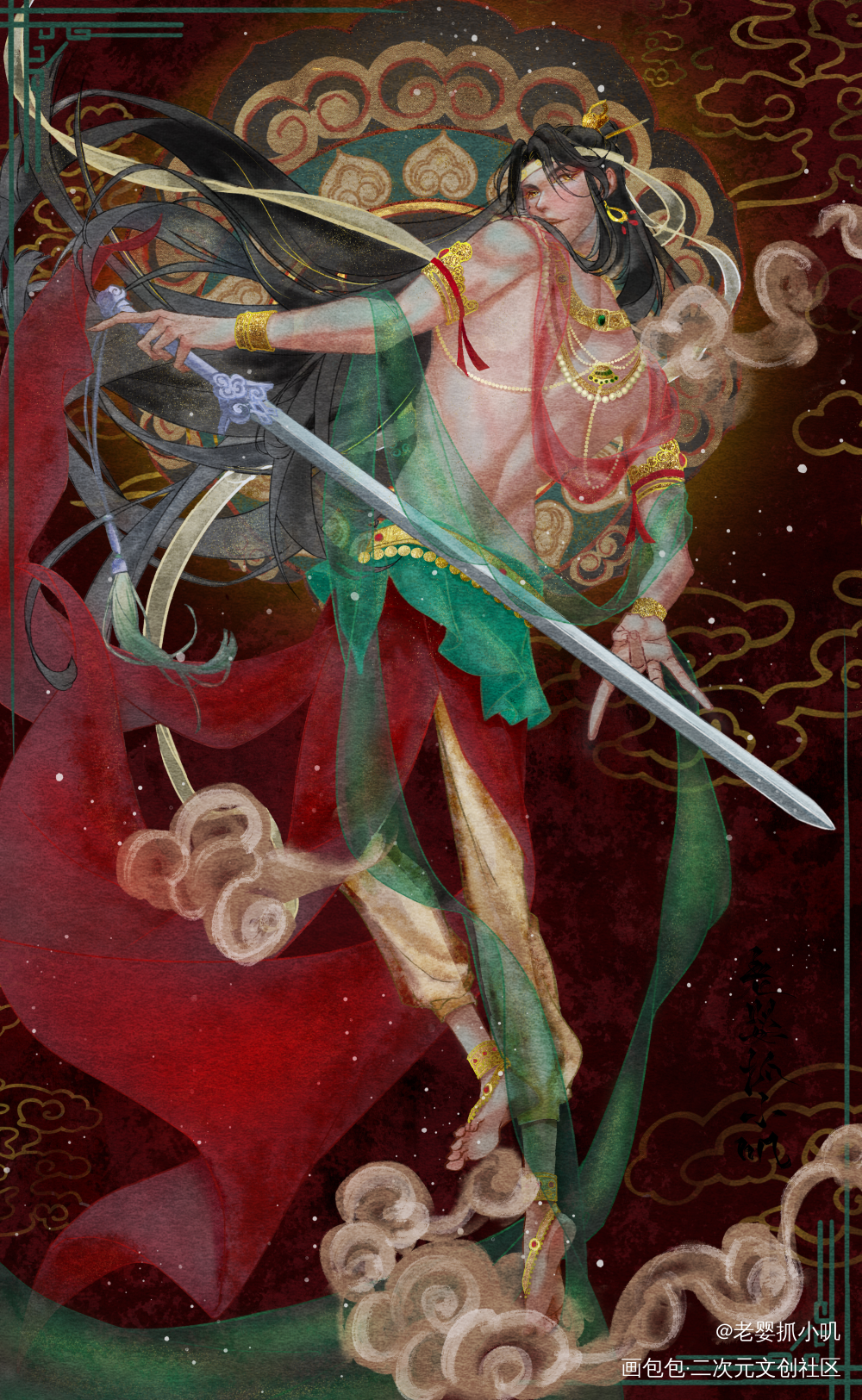 敦煌系列—蓝忘机_魔道祖师蓝忘机同人绘画作品