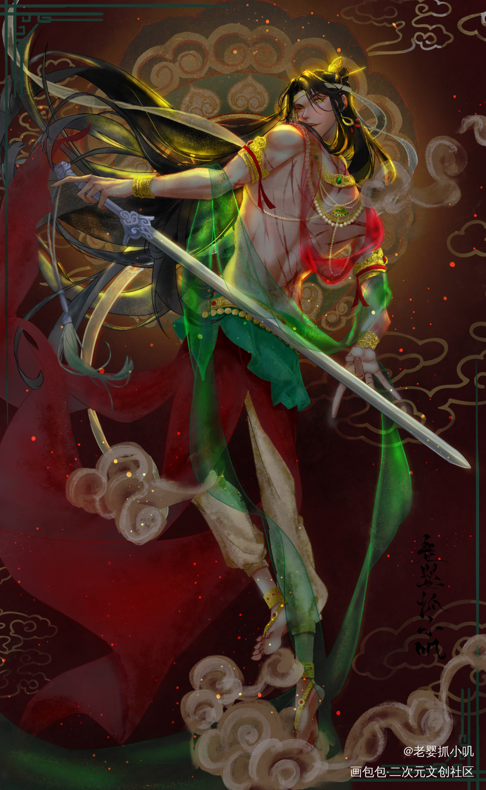 敦煌系列—蓝忘机_魔道祖师蓝忘机同人绘画作品