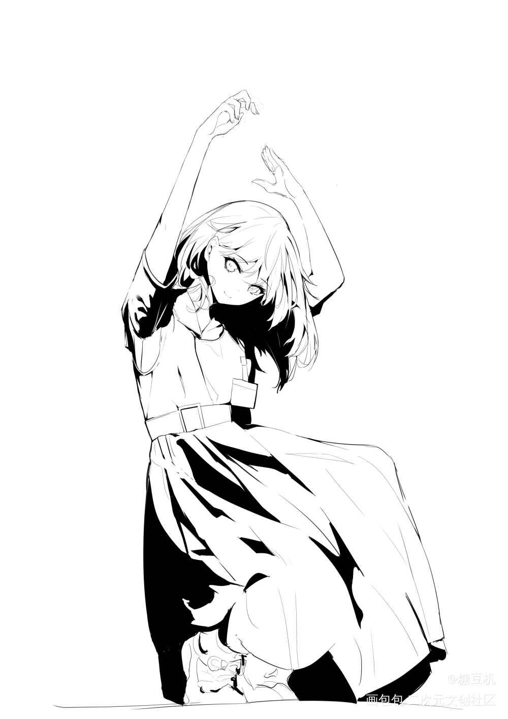 摸个鱼_摸鱼页绘画练习绘画作品