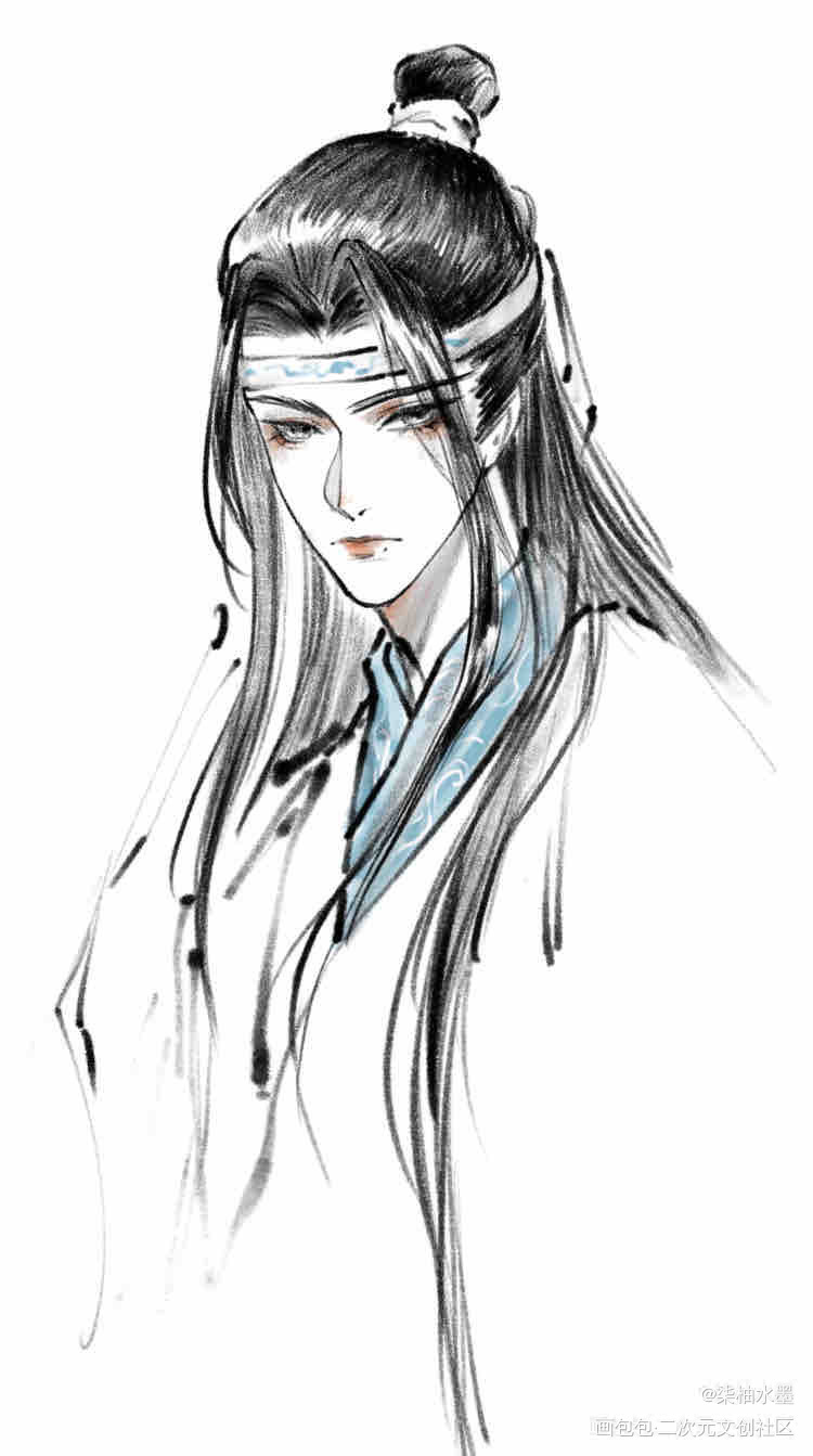 上课摸的忘机_魔道祖师蓝忘机绘画作品