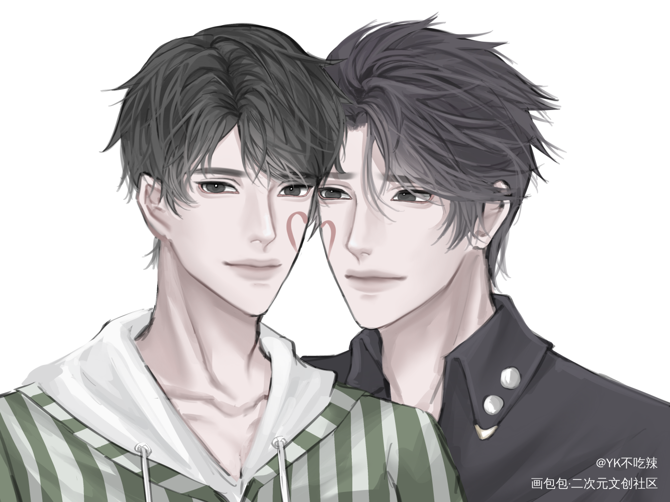晏周贴贴 在一起太不容易啦_职业替身188男团晏周板绘涂绘画作品