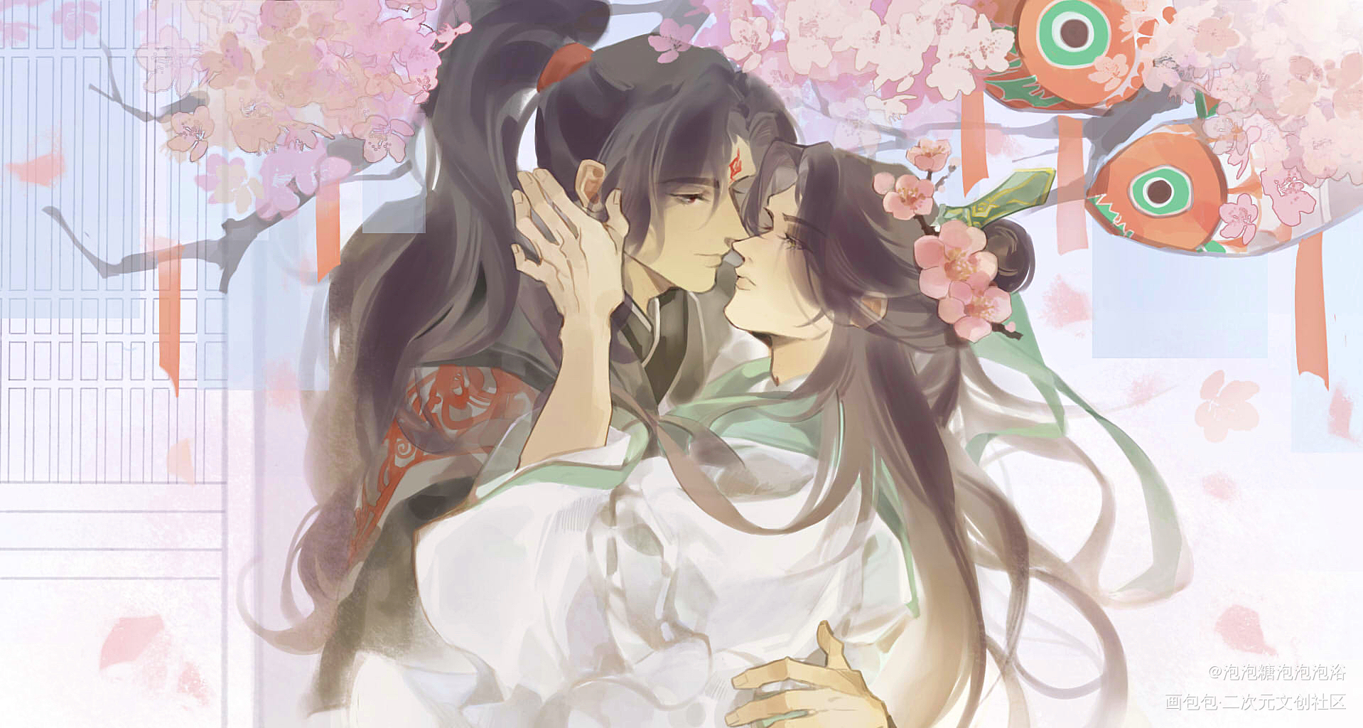 中秋贺图_人渣反派自救系统冰秋沈清秋洛冰河绘画作品
