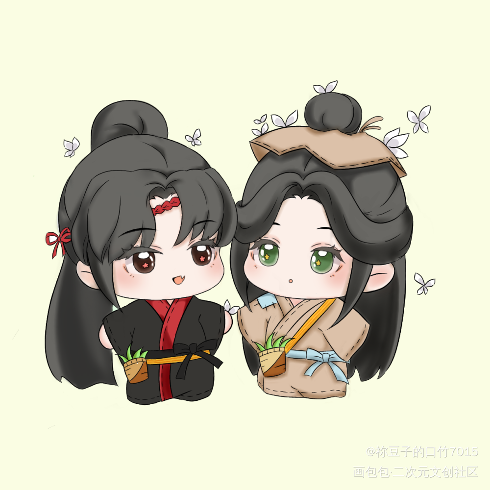 一对小可爱_天官赐福花怜谢怜花城绘画作品