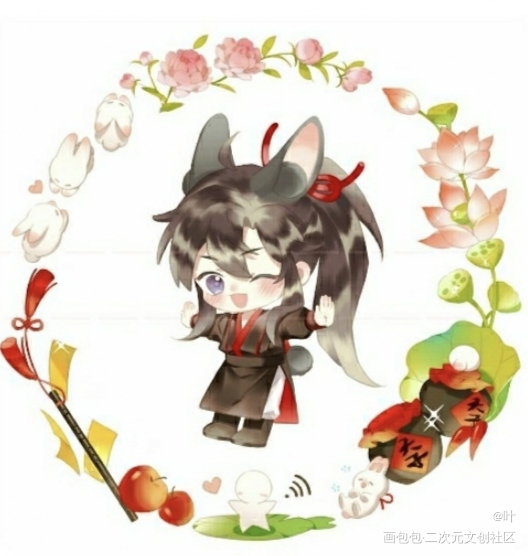 羡花环立牌_魔道祖师忘羡绘画作品