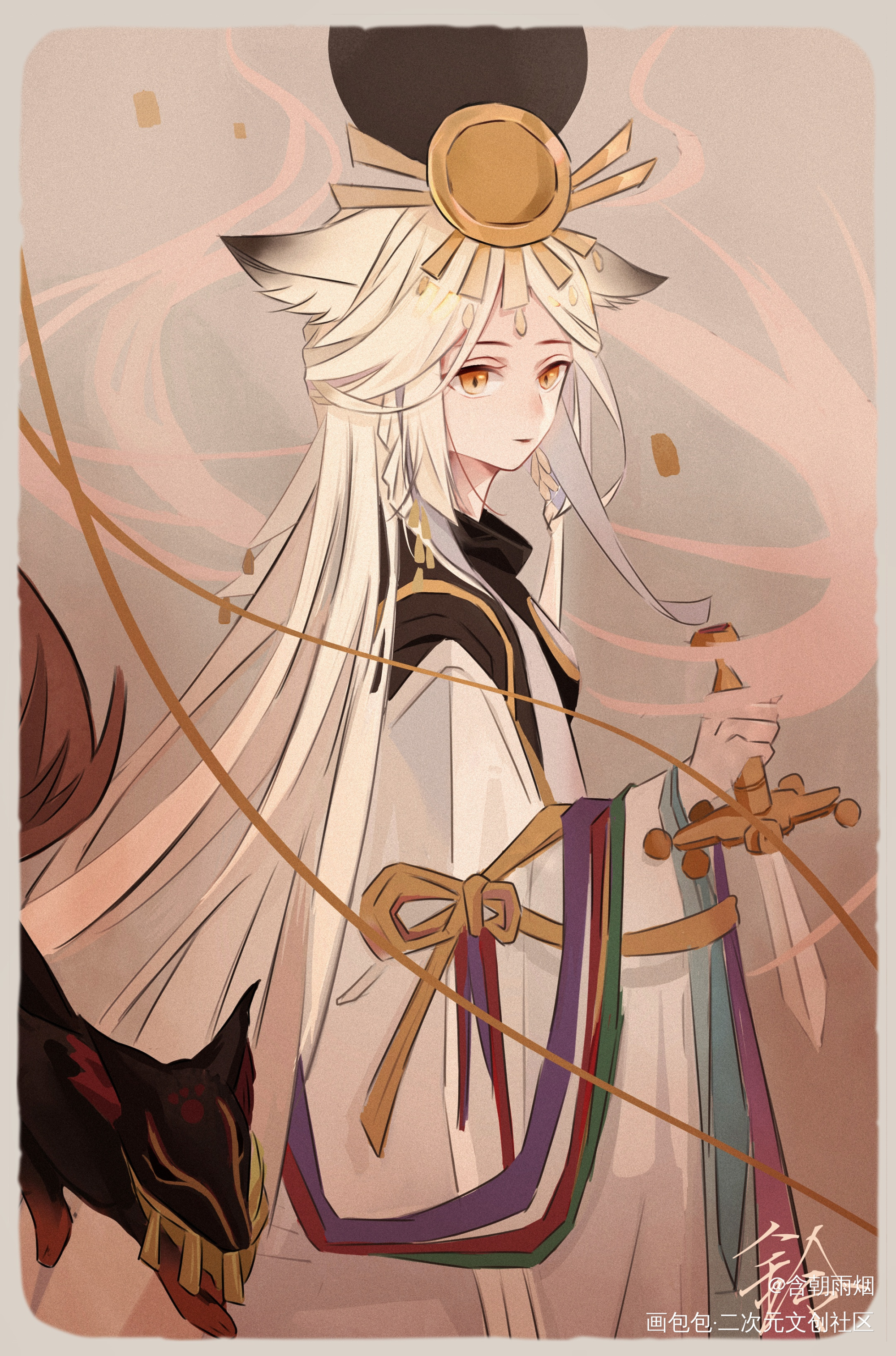阴阳师六周年_阴阳师稻荷神御馔津御馔津插画同人阴阳师手游原创绘画作品