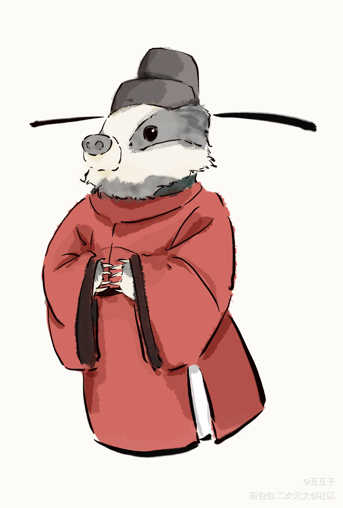 这下獾郎真的是獾郎了_王安石Q版同人绘画作品