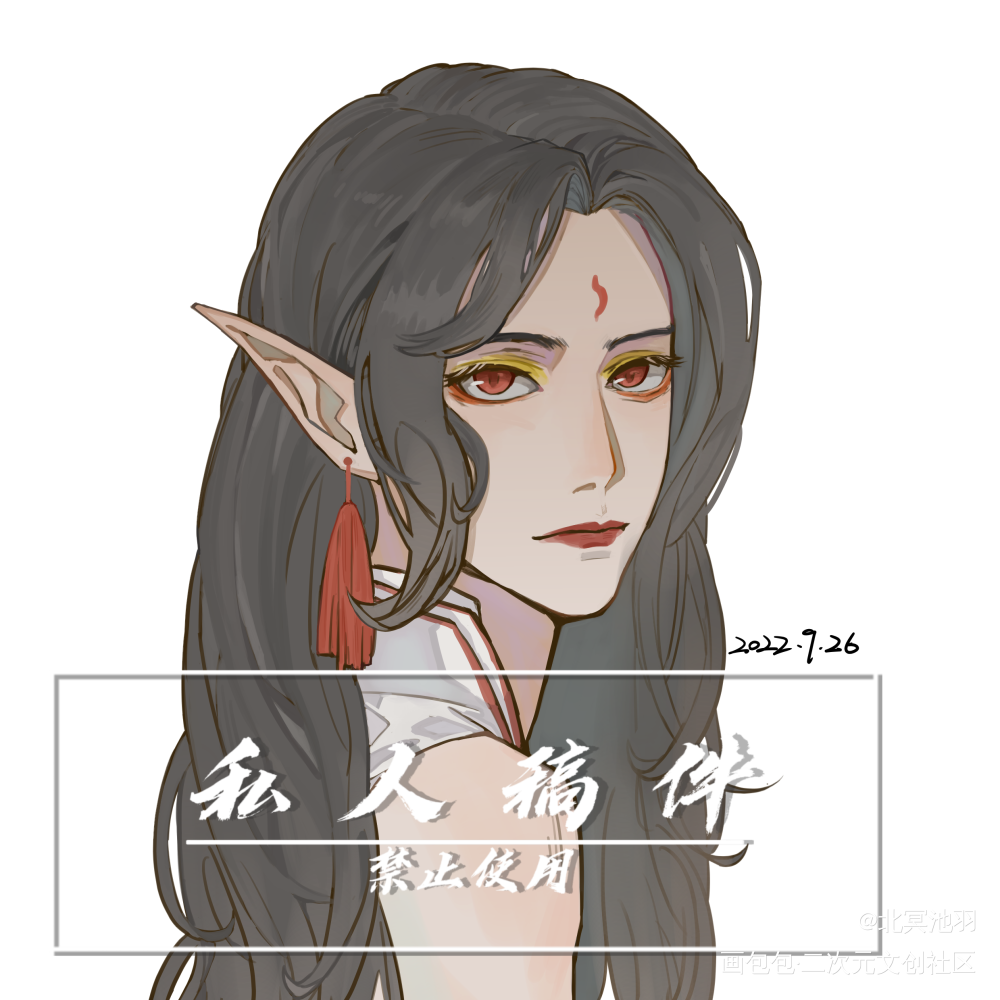 九月稿件_平涂头像插画大头约稿稿件画师约稿头像约稿约稿绘画绘画作品