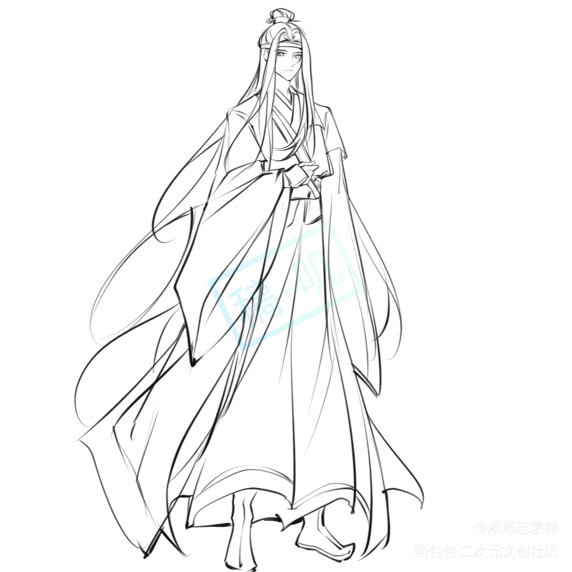一只含光君_魔道祖师忘羡蓝忘机墨香铜臭绘画作品