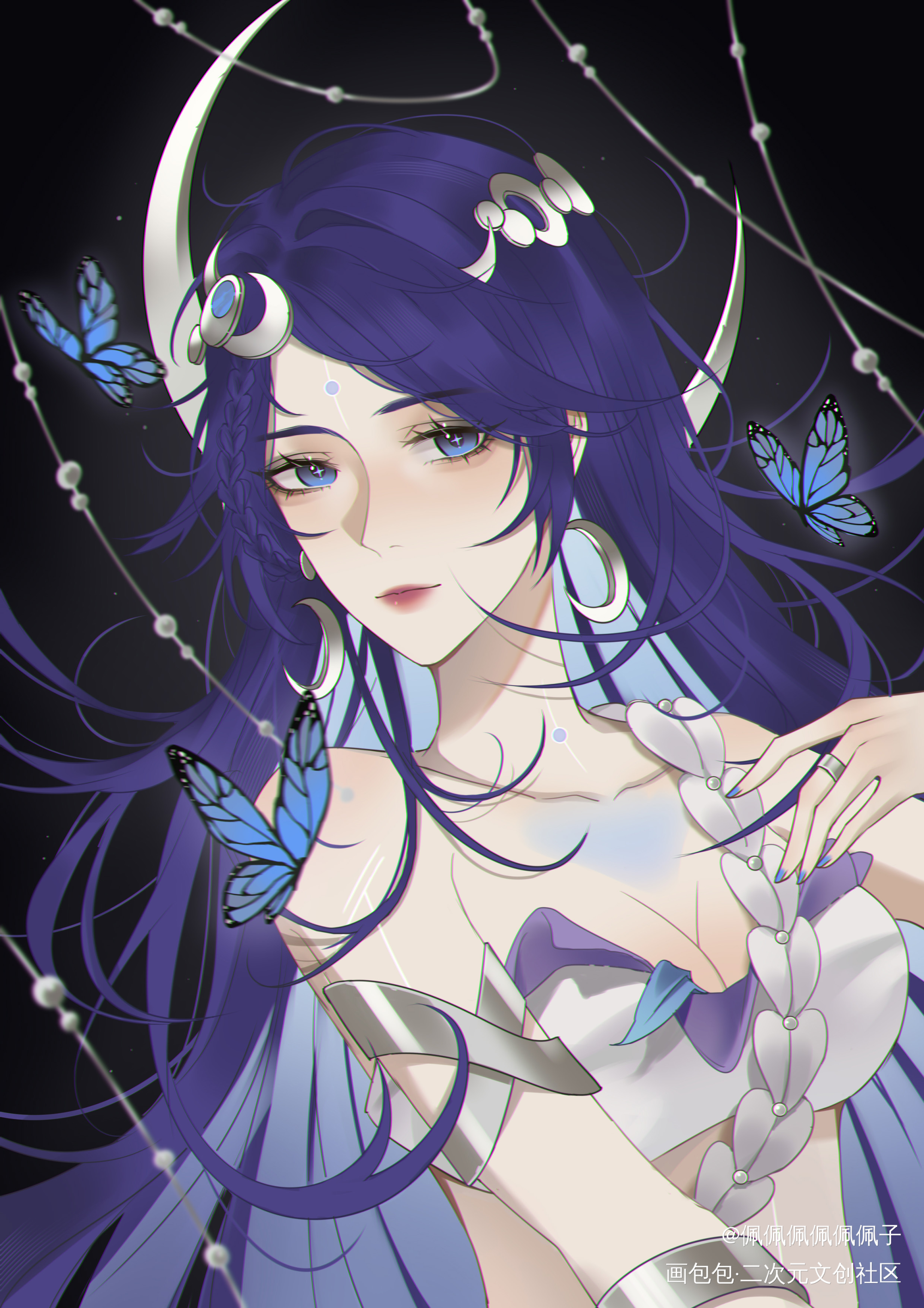 琉璃幻月，破念成蝶。_王者荣耀原来你也好这口海月绘画作品